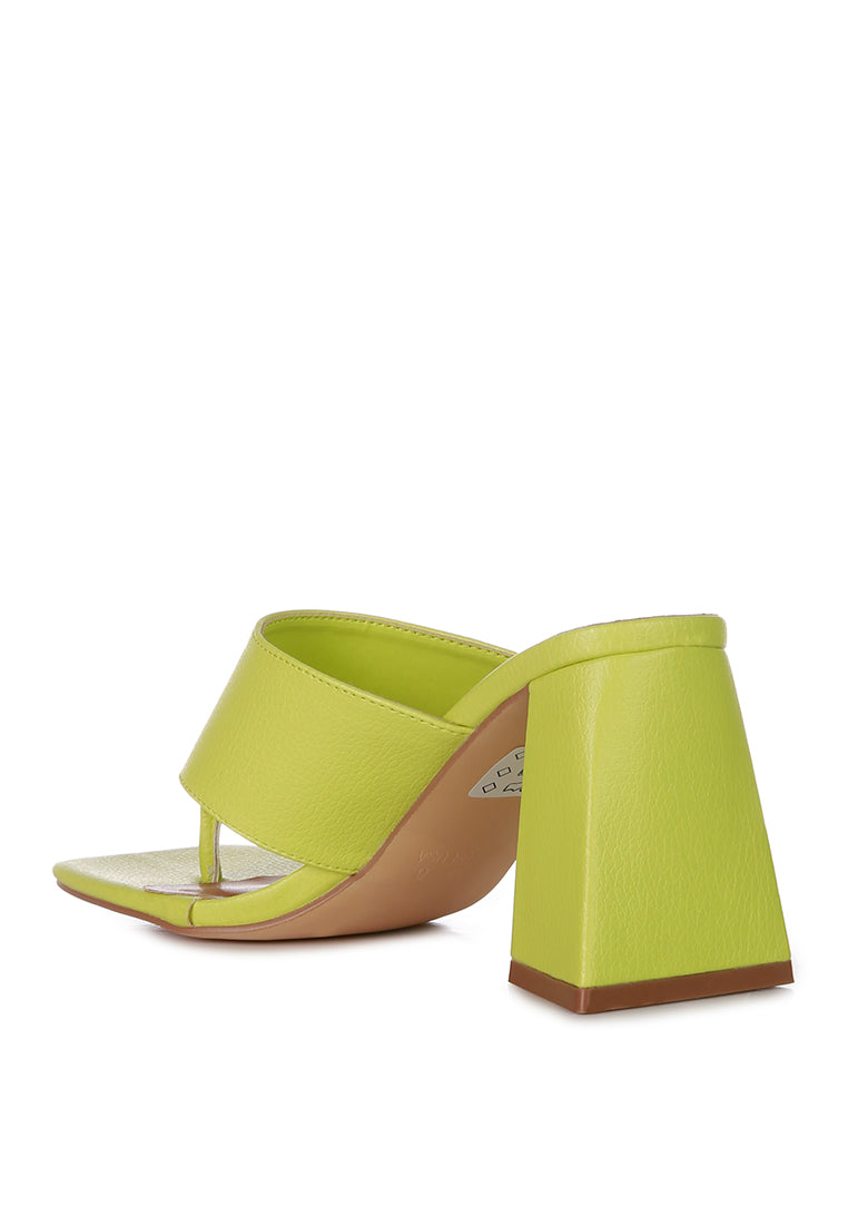 Muse Me Triangular Block Heel Thong Sandals featuring a stylish triangular block heel and thong toe design, perfect for casual wear.