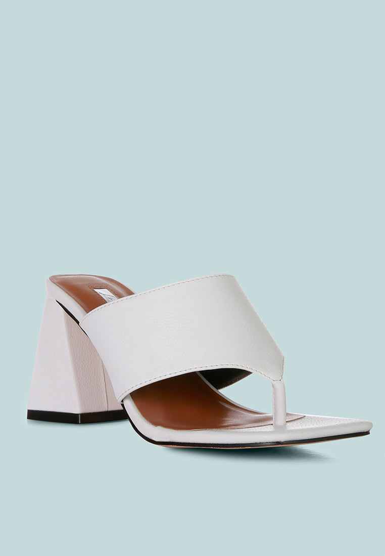 Muse Me Triangular Block Heel Thong Sandals featuring a stylish triangular block heel and thong toe design, perfect for casual wear.