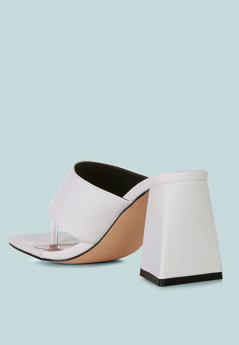 Muse Me Triangular Block Heel Thong Sandals featuring a stylish triangular block heel and thong toe design, perfect for casual wear.