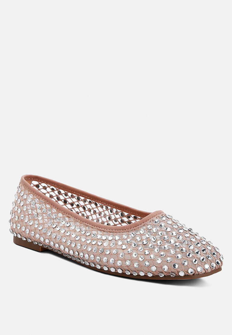 Orson Naked Rhinestone Ballerinas showcasing a minimalist design with sparkling rhinestones, perfect for elegant occasions.