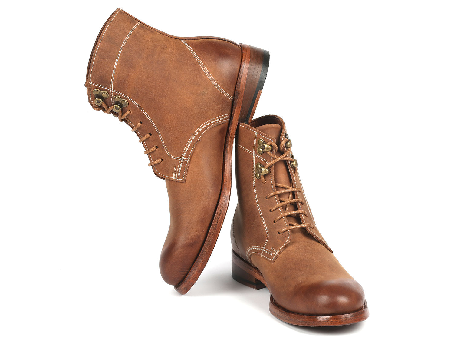 Paul Parkman Men's Brown Nubuck Boots showcasing luxurious leather upper and antique burnished sole.