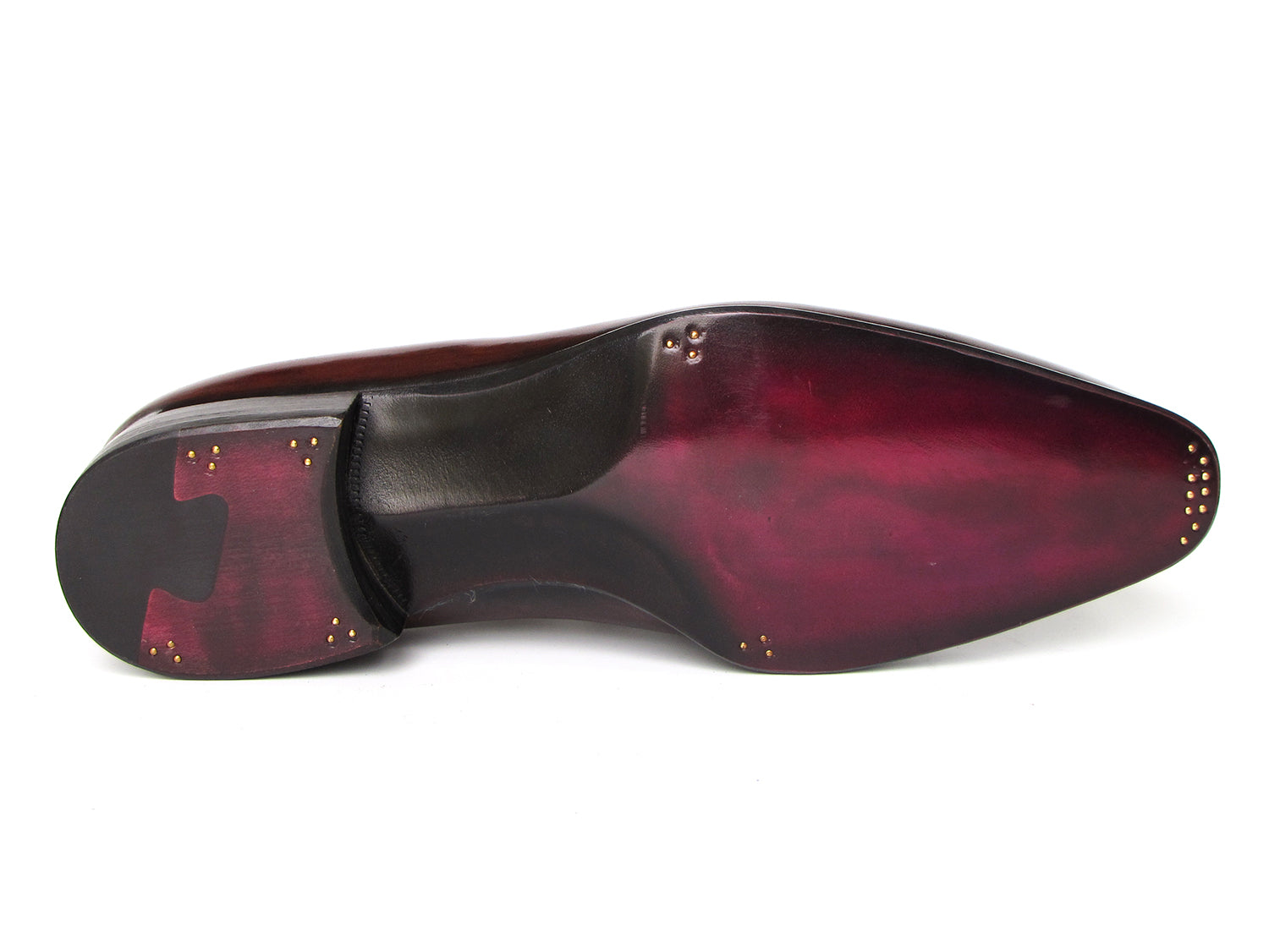 Paul Parkman Men's Oxford Dress Shoes in Brown and Bordeaux, showcasing hand-painted leather upper and elegant design.