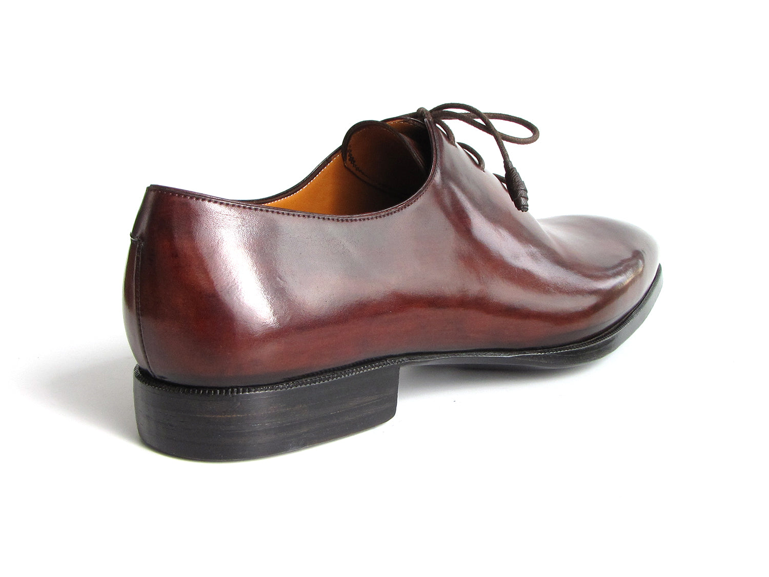 Paul Parkman Men's Oxford Dress Shoes in Brown and Bordeaux, showcasing hand-painted leather upper and elegant design.