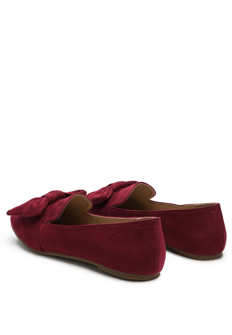 Pecan Pie Loafer featuring a cute bow design, faux suede upper, and TPR outer sole, perfect for casual wear.