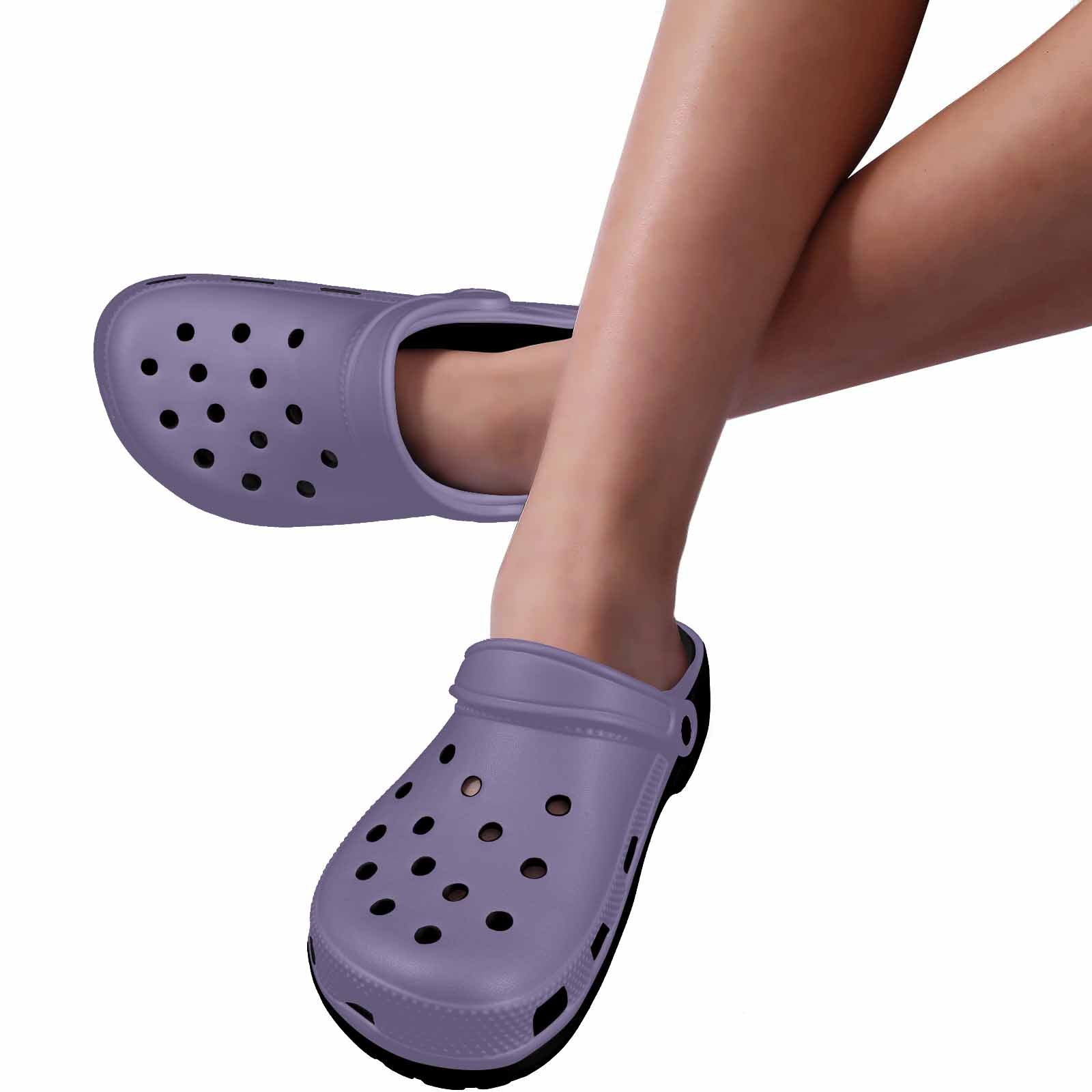 Purple Haze Adult Clogs made from lightweight EVA material, featuring ventilation ports and pivoting heel straps for a secure fit.