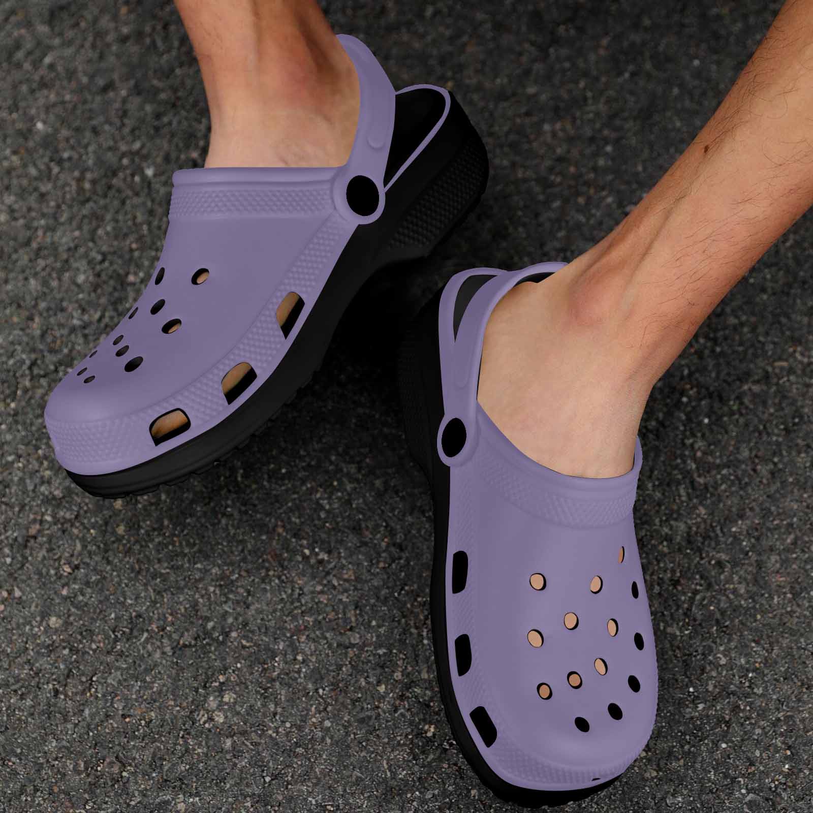 Purple Haze Adult Clogs made from lightweight EVA material, featuring ventilation ports and pivoting heel straps for a secure fit.