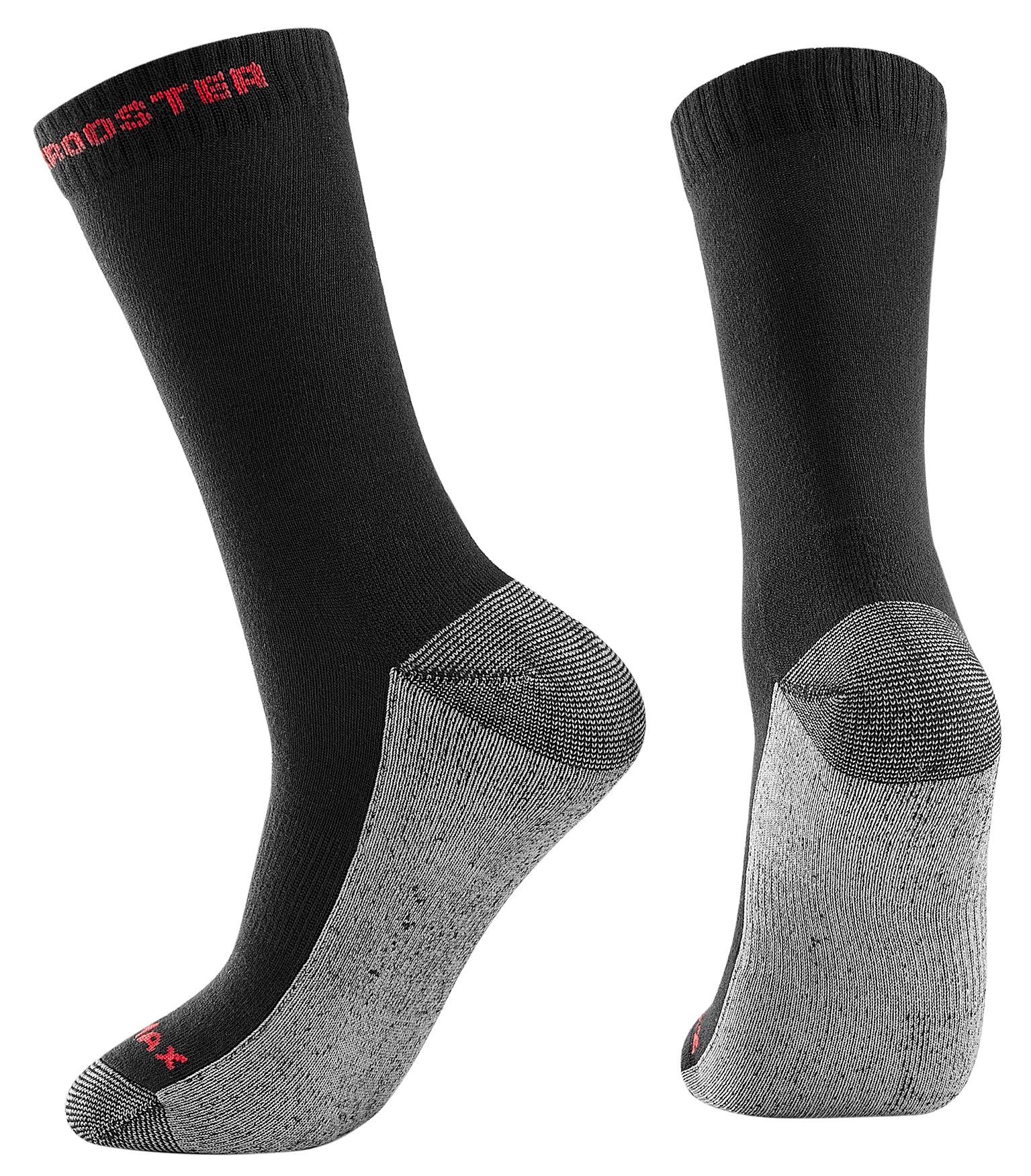 RockRooster CoolMax Men's Moisture Control Durable Work Crew Socks in three colors: white, black, and grey, showcasing their breathable and comfortable design.