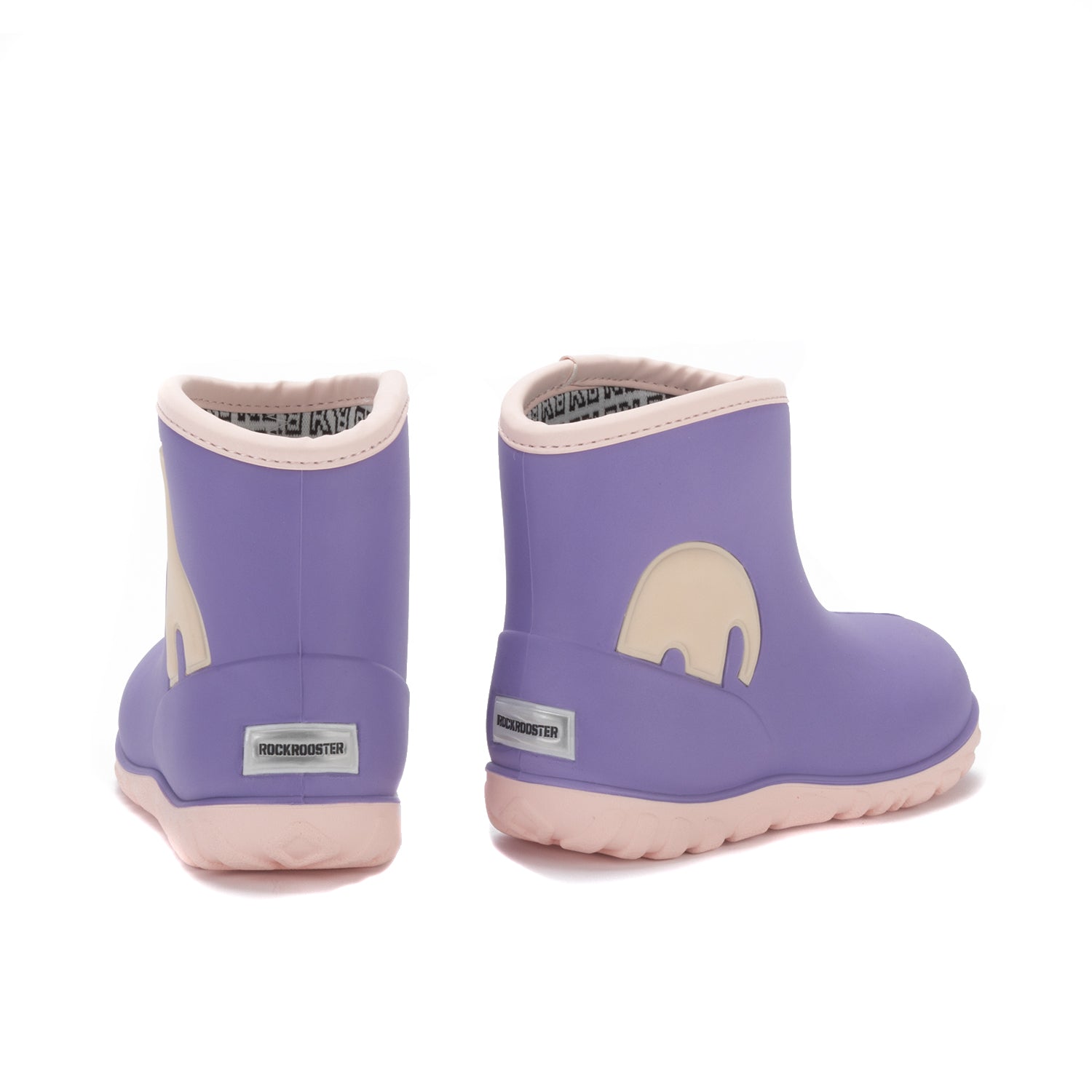 ROCKROOSTER Hagen Unisex Kids' PU Slip Resistant Rain Boots PG101 in vibrant colors, showcasing their waterproof design and slip-resistant sole.