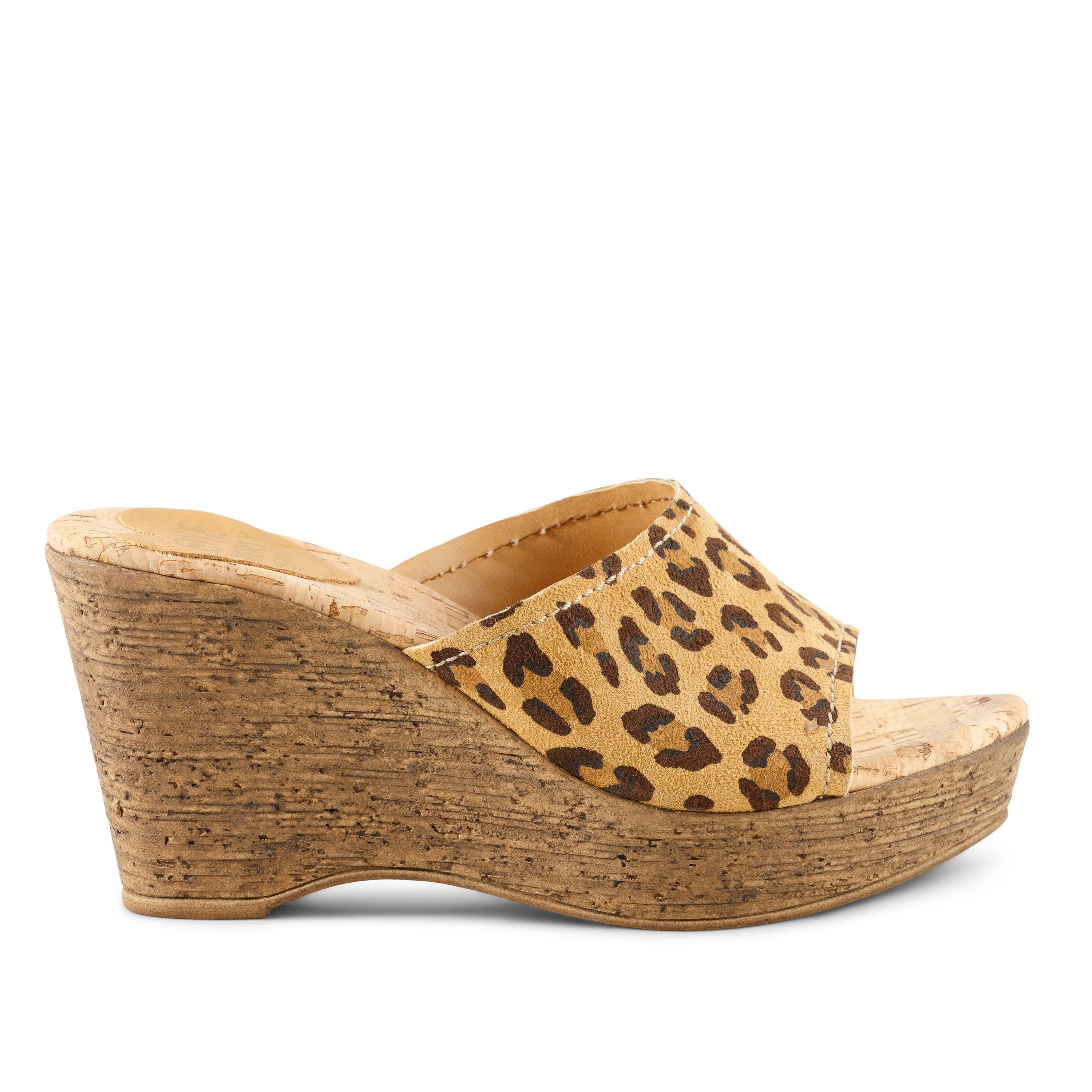 Chic Rodeo Dr. cork wedge shoes with padded sole and genuine suede upper, perfect for stylish comfort.