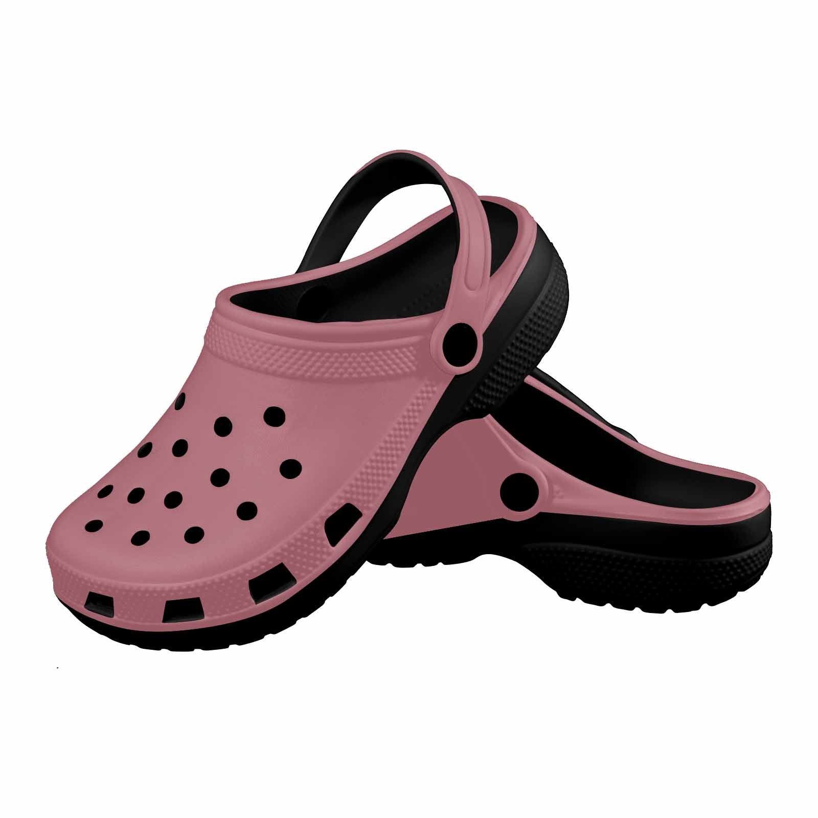 Stylish Rose Gold Red Adult Clogs with ventilation ports and pivoting heel straps, perfect for various occasions.