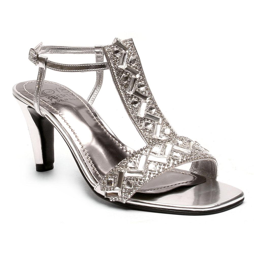 Elegant Seduction heels with gem stone accents and a cone heel, perfect for stylish outfits.