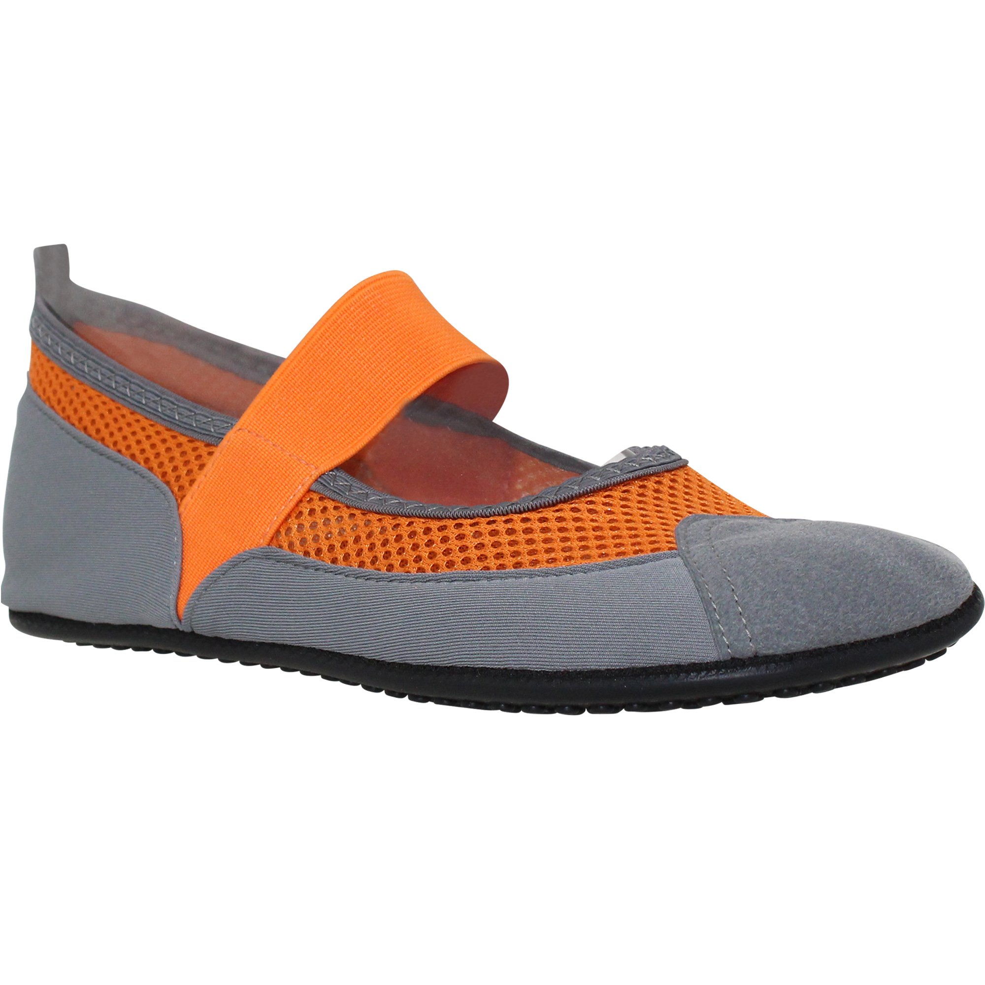 SOBEYO Women's Mary-Jane Flats in vibrant orange, designed for water yoga and sports, featuring a mesh upper and adjustable strap.