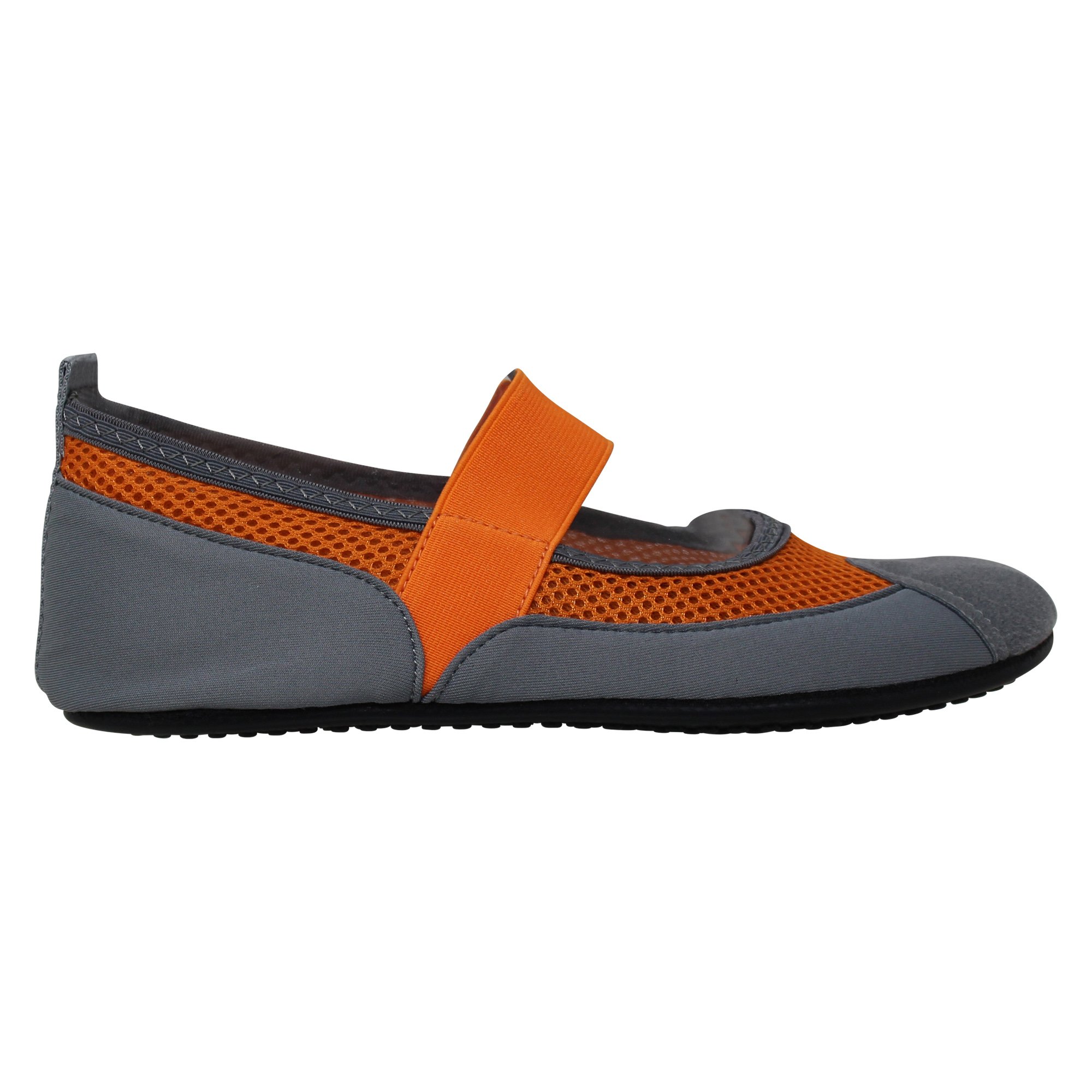 SOBEYO Women's Mary-Jane Flats in vibrant orange, designed for water yoga and sports, featuring a mesh upper and adjustable strap.