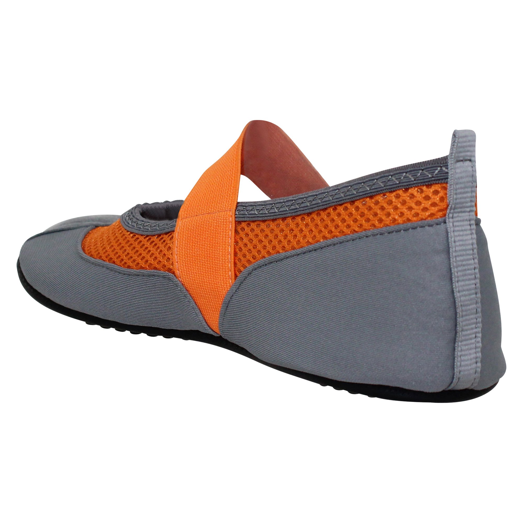 SOBEYO Women's Mary-Jane Flats in vibrant orange, designed for water yoga and sports, featuring a mesh upper and adjustable strap.