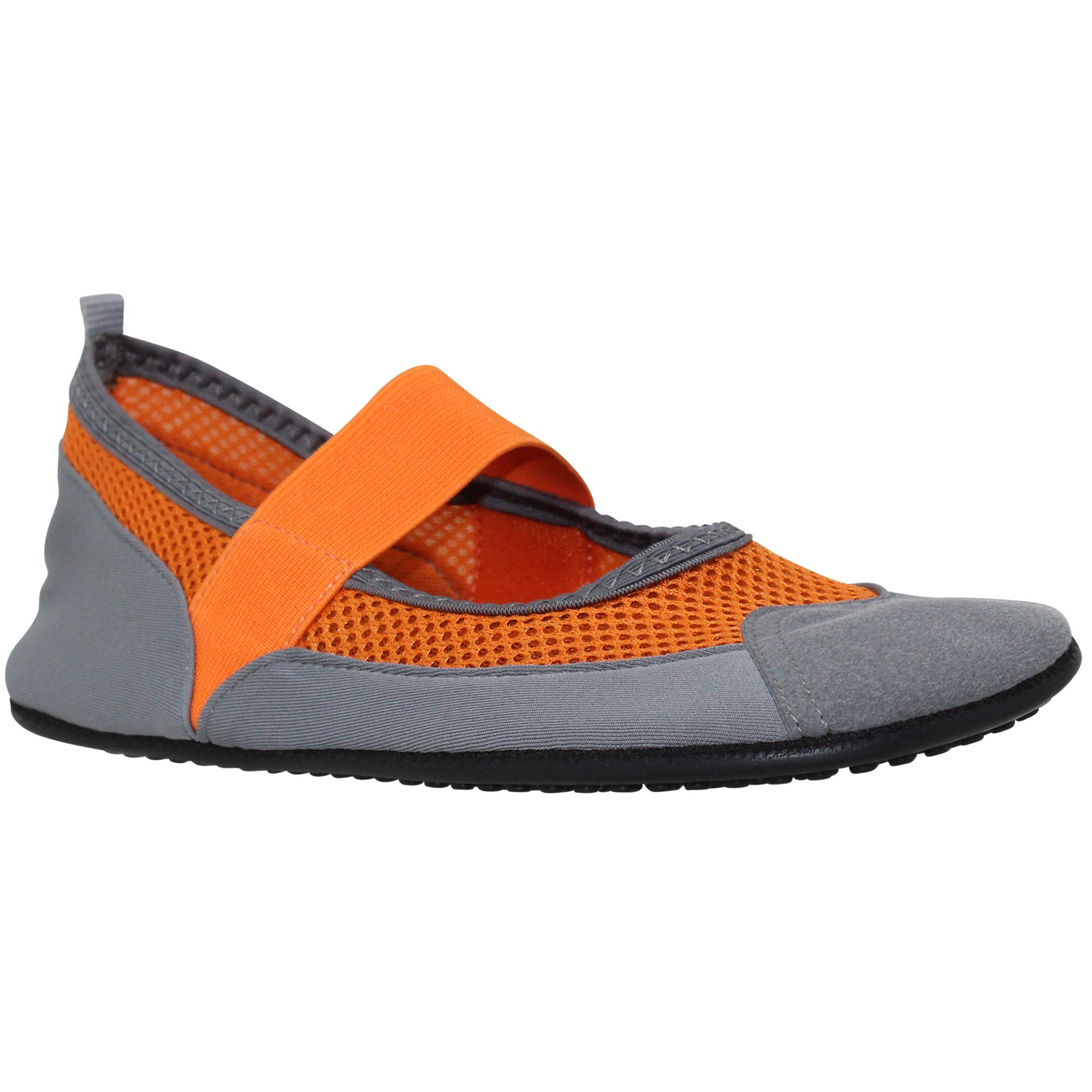 SOBEYO Women's Mary-Jane Flats in vibrant orange, designed for water yoga and sports, featuring a mesh upper and adjustable strap.