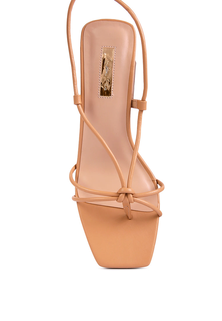 Spruce Dessert Sandal featuring square block heels and tie-up design in vibrant colors, perfect for summer wear.