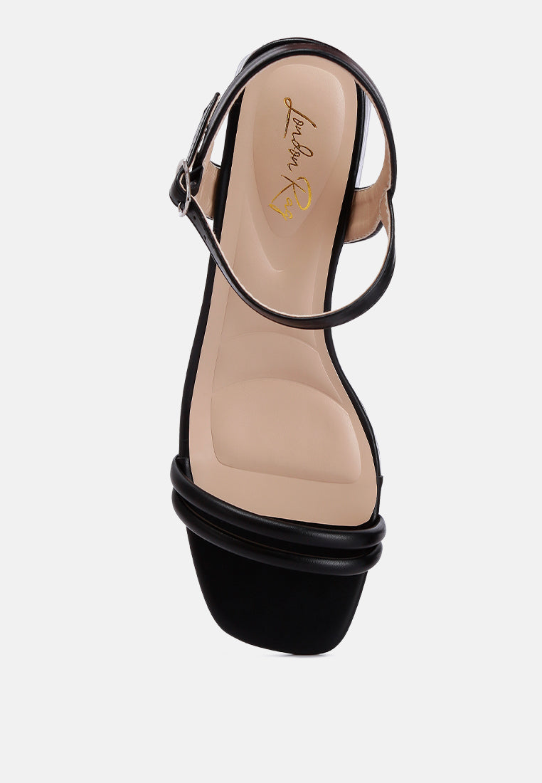 Sulein Ankle Strap Low Block Heels featuring a trendy ankle strap, open square toe, and light cushion insole, perfect for all-day wear.