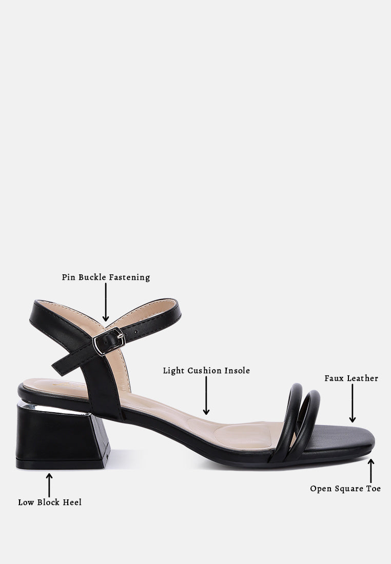 Sulein Ankle Strap Low Block Heels featuring a trendy ankle strap, open square toe, and light cushion insole, perfect for all-day wear.