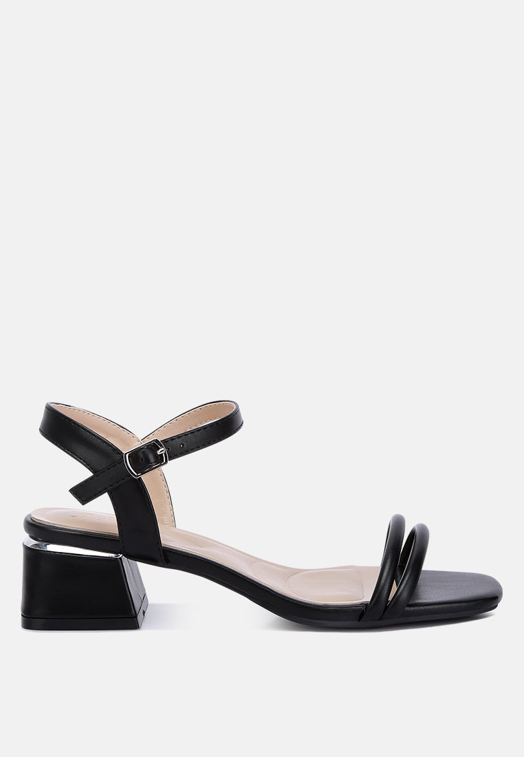 Sulein Ankle Strap Low Block Heels featuring a trendy ankle strap, open square toe, and light cushion insole, perfect for all-day wear.