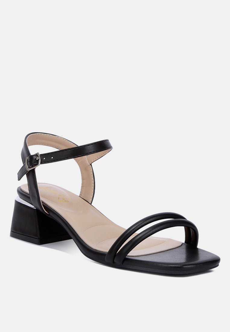 Sulein Ankle Strap Low Block Heels featuring a trendy ankle strap, open square toe, and light cushion insole, perfect for all-day wear.