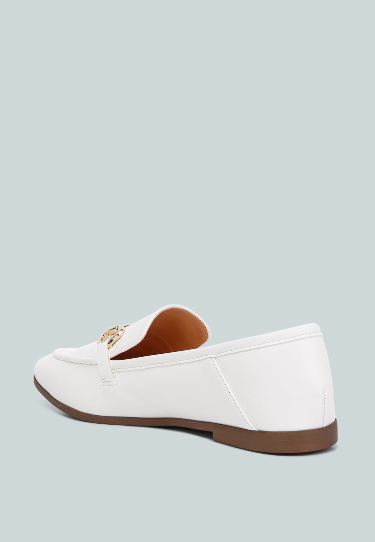 Talula Horsebit Embellished Faux Leather Loafers showcasing eco-friendly design with horsebit detail and closed almond toe.