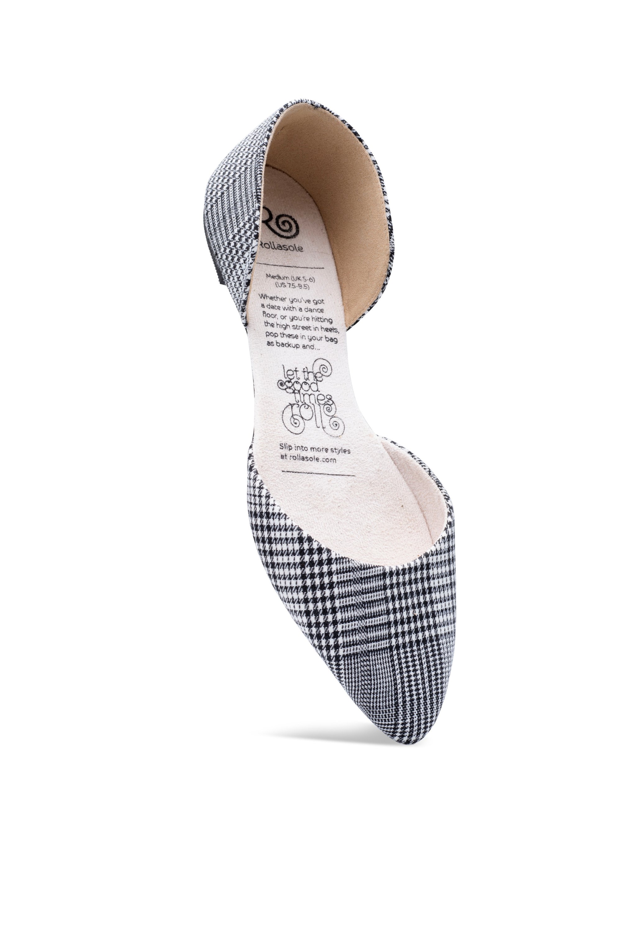 Stylish plaid d’orsey flats designed for modern women, featuring a chic pattern and comfortable fit.