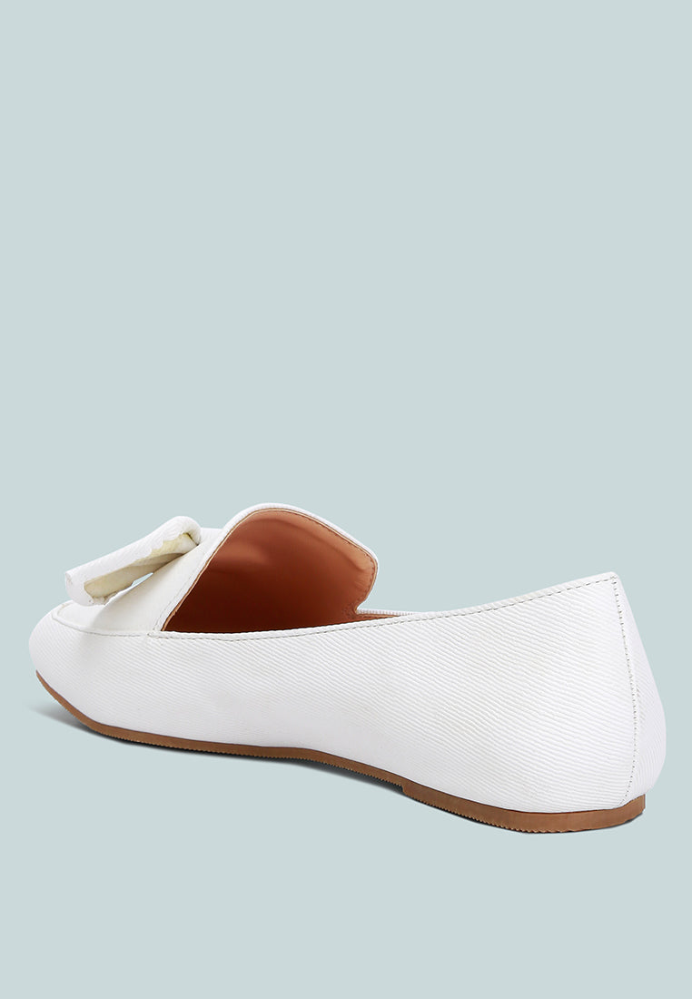 Waveney Bow Embellished Loafers featuring denim faux leather, bow detail, and light cushion insoles for comfort.