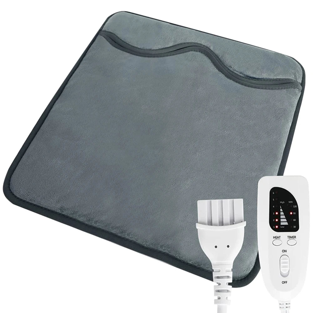 Winter Heating Electric Heating Pad in gray, designed for foot warmth and comfort, featuring a soft fleece fabric and pocket design.