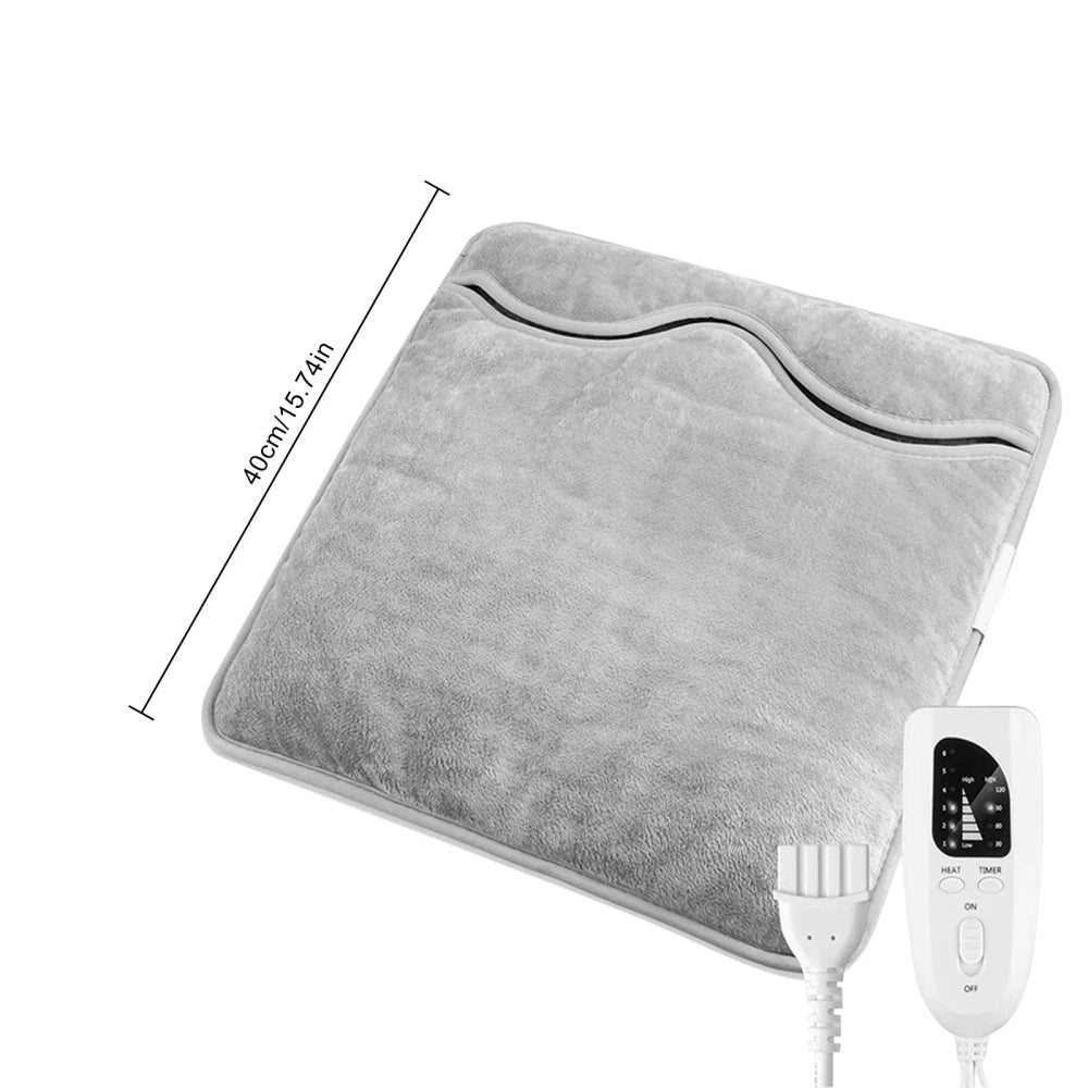 Winter Heating Electric Heating Pad in gray, designed for foot warmth and comfort, featuring a soft fleece fabric and pocket design.