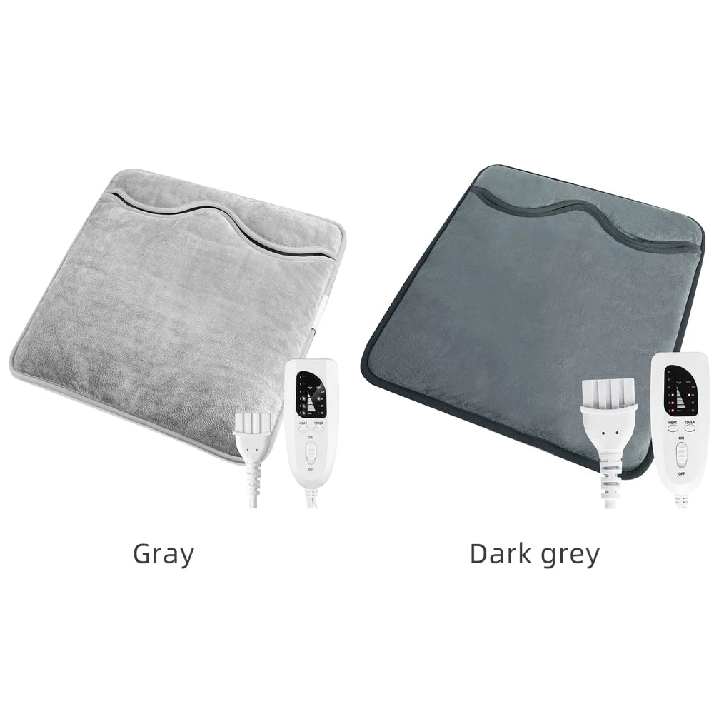 Winter Heating Electric Heating Pad in gray, designed for foot warmth and comfort, featuring a soft fleece fabric and pocket design.