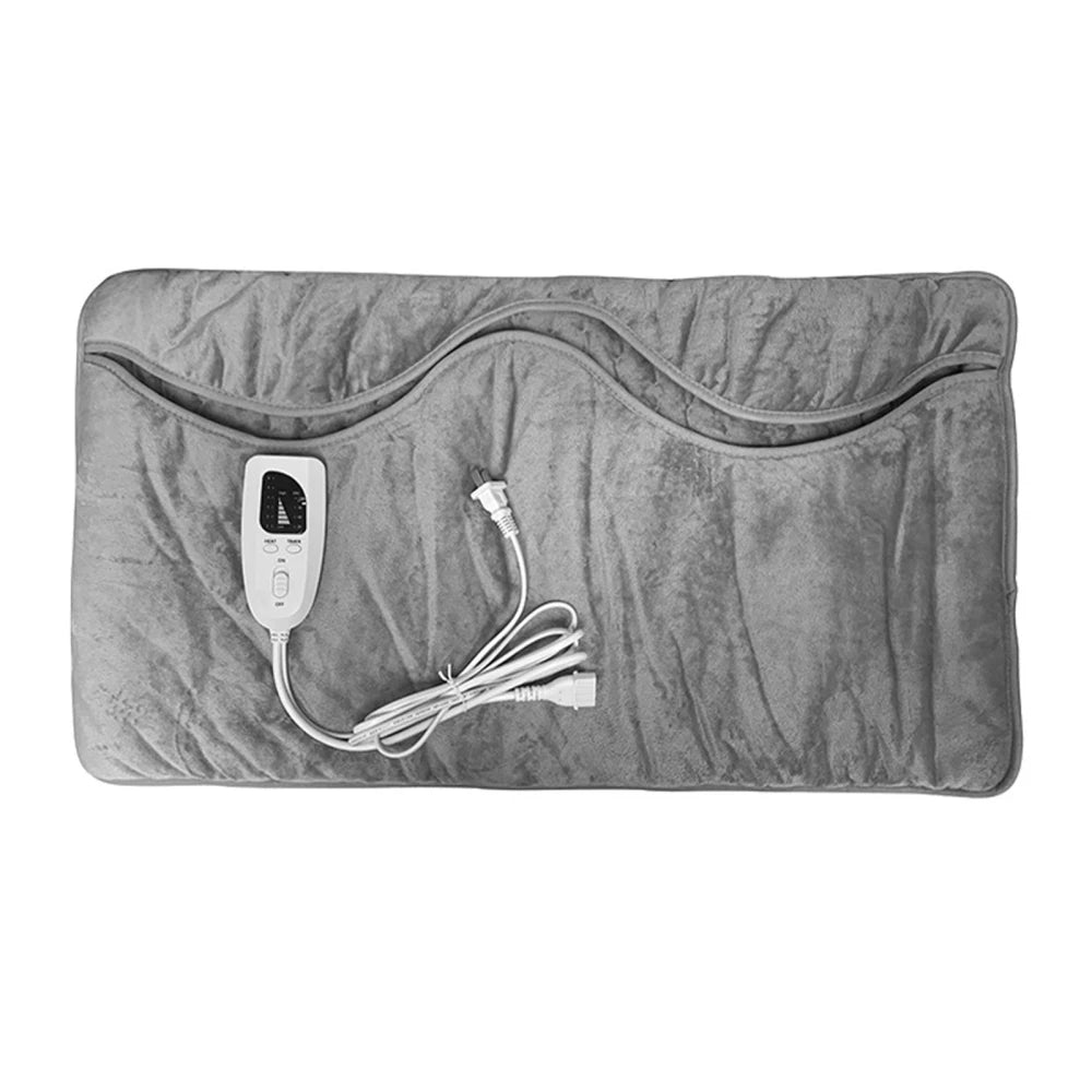 Winter Heating Electric Heating Pad in gray, designed for foot warmth and comfort, featuring a soft fleece fabric and pocket design.