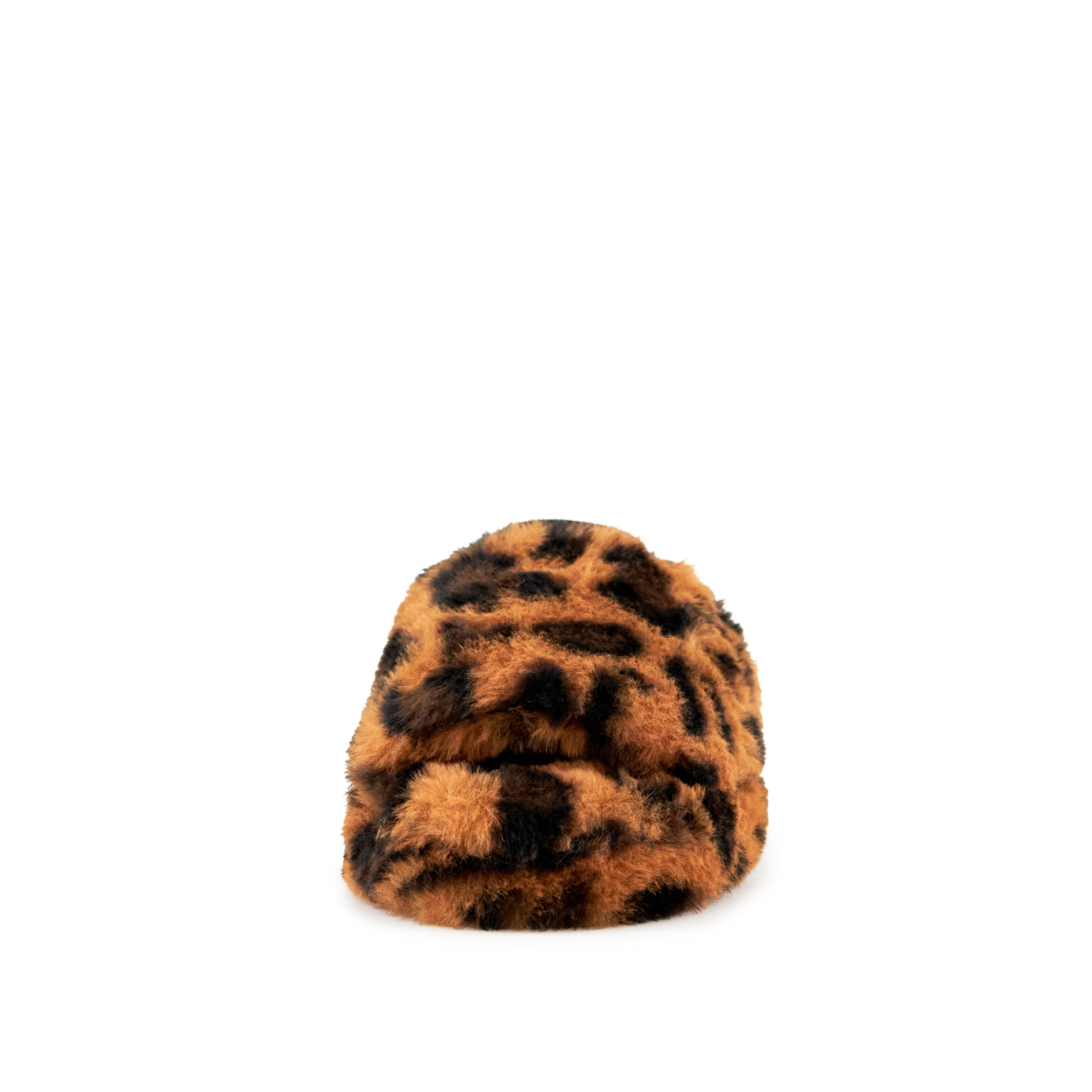 Women's Lisbon Faux Fur Slipper in Leopard with a stylish slingback strap and cushioned sole, perfect for indoor and outdoor wear.