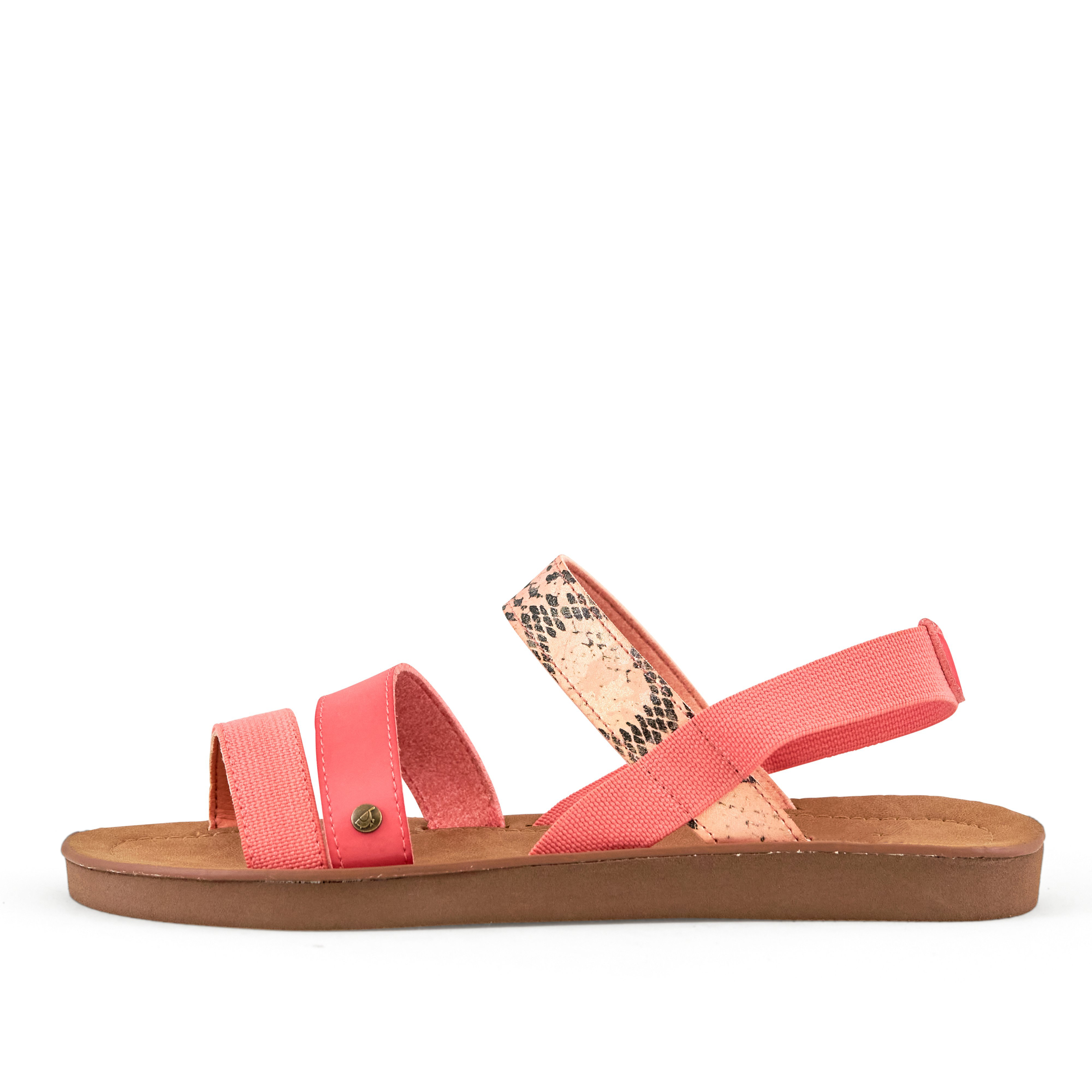 Stylish Women's Sandal Mystery Snake-Melon featuring faux-leather and snake print design with a comfortable sling back strap.