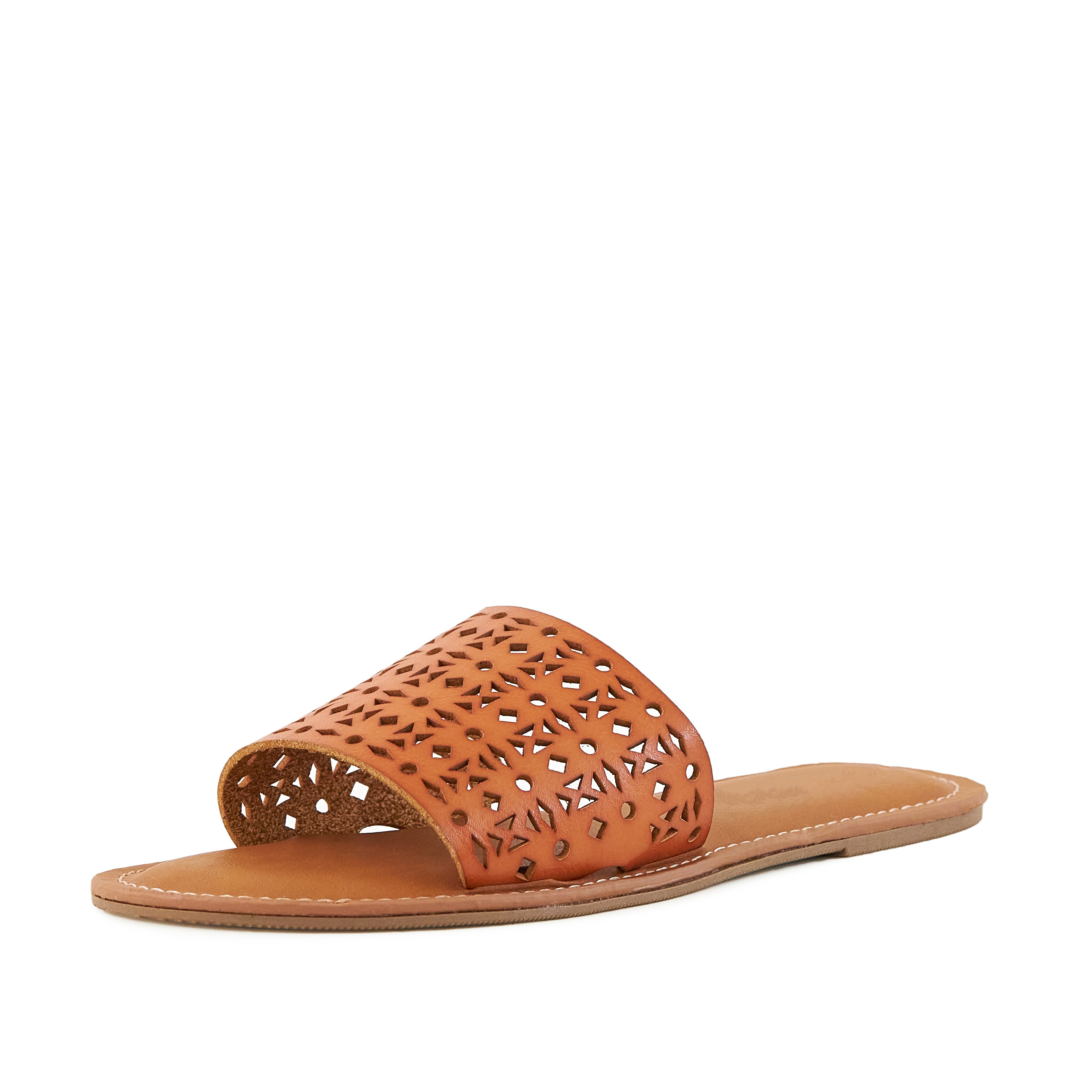 Stylish Women's Sandals Biarritz Tan with cushioned sole and perforated design, perfect for summer outfits.