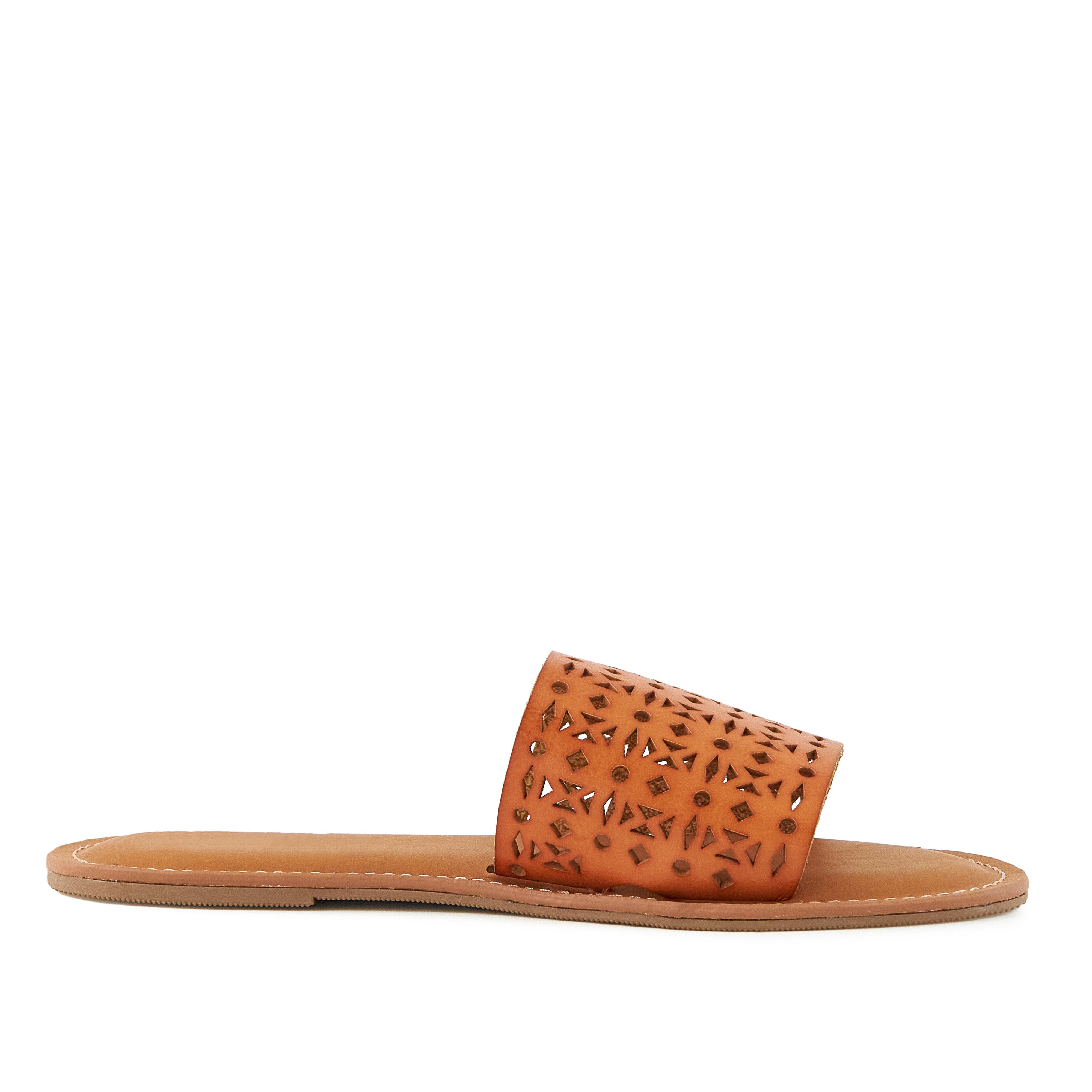 Stylish Women's Sandals Biarritz Tan with cushioned sole and perforated design, perfect for summer outfits.