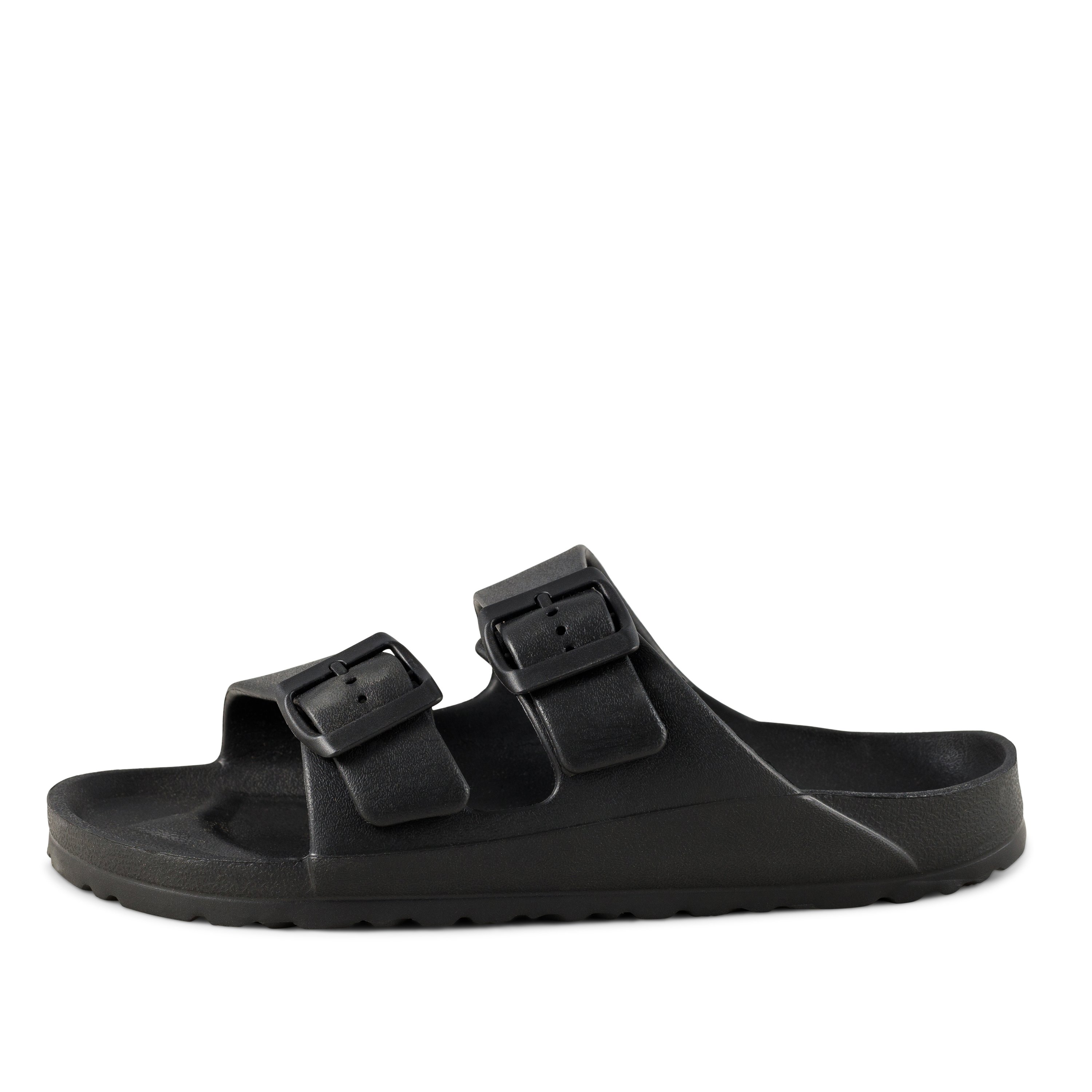 A pair of Women's Sandals Soho Black featuring double buckled straps and adjustable closure, perfect for summer wear.