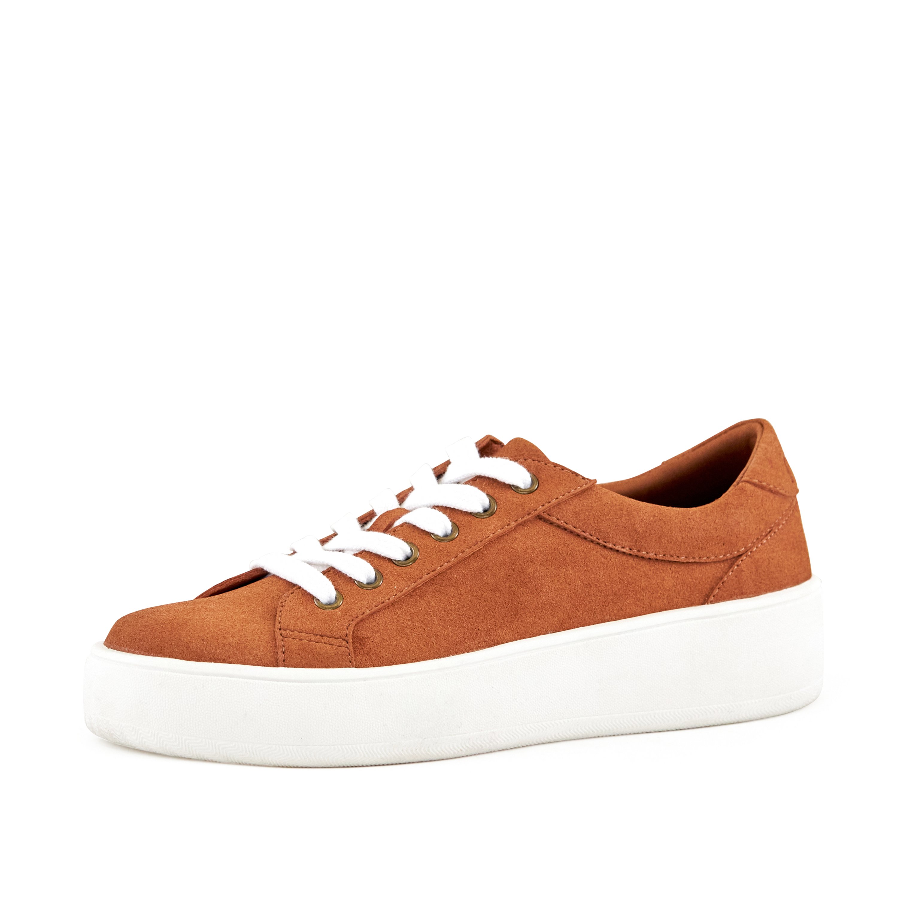 Women's Venice Micro Suede Lace Up Sneaker in Camel, featuring a stylish low-top design and cushioned sole.