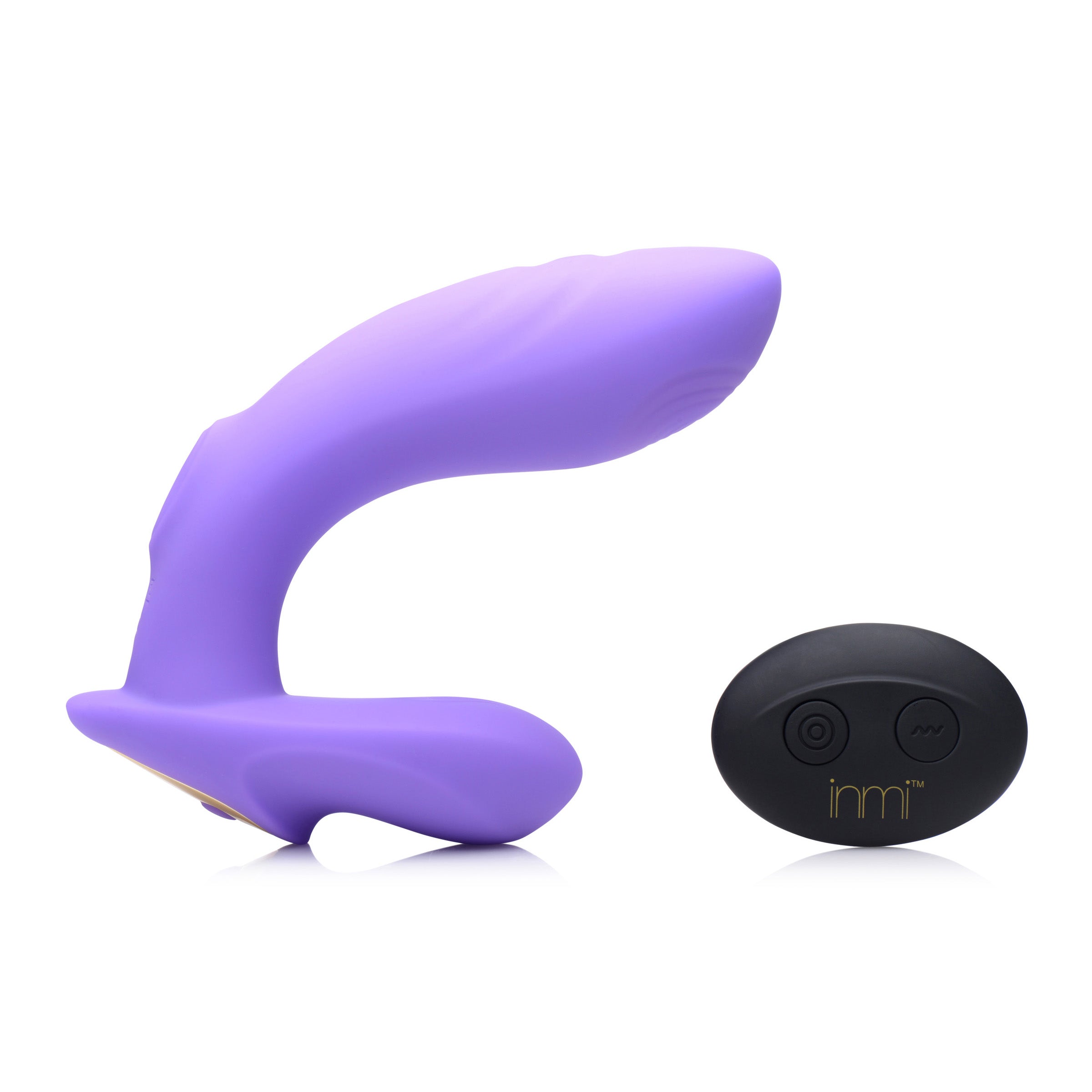 10X G-Tap Tapping Silicone G-spot Vibrator in purple, showcasing its sleek design and dual motors.