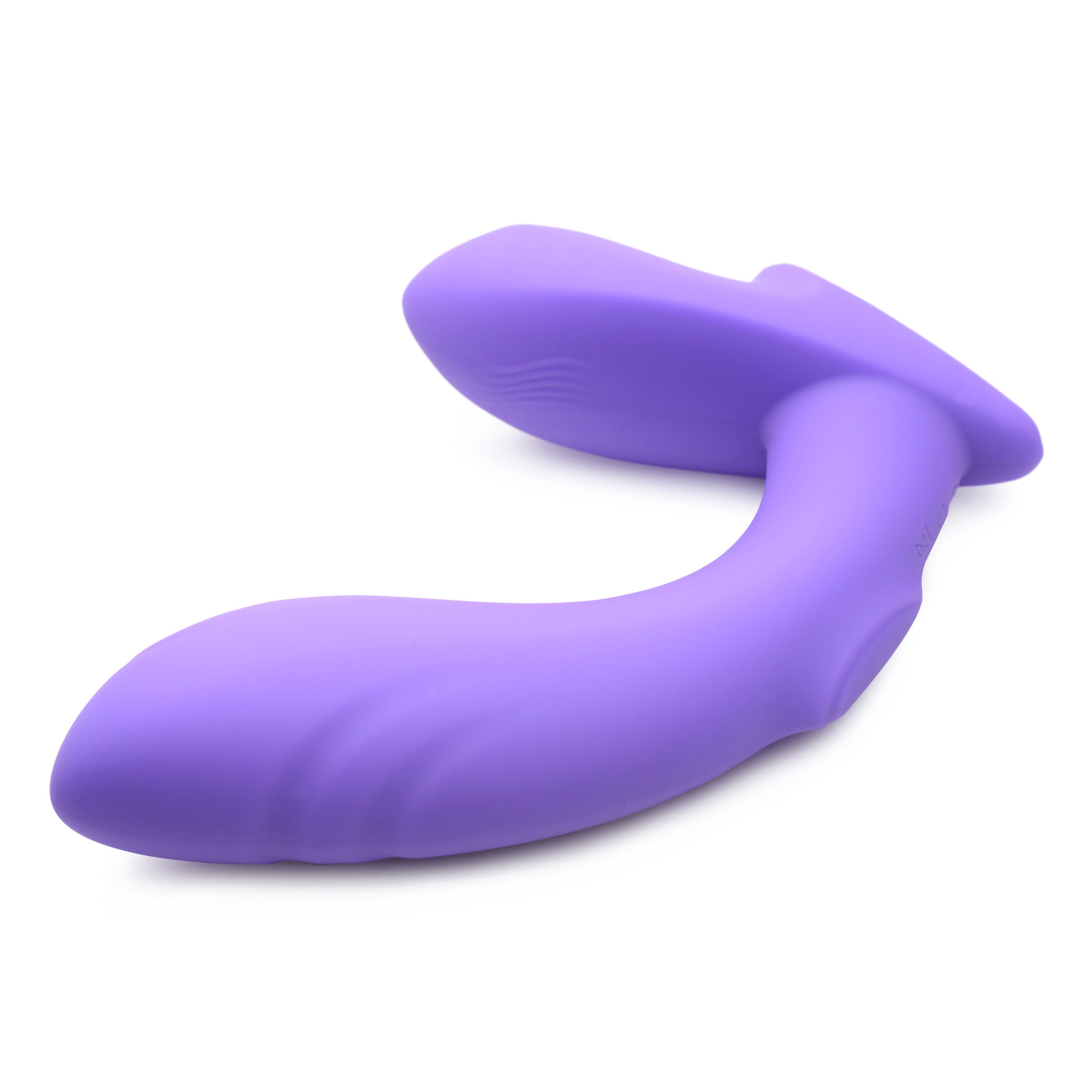 10X G-Tap Tapping Silicone G-spot Vibrator in purple, showcasing its sleek design and dual motors.