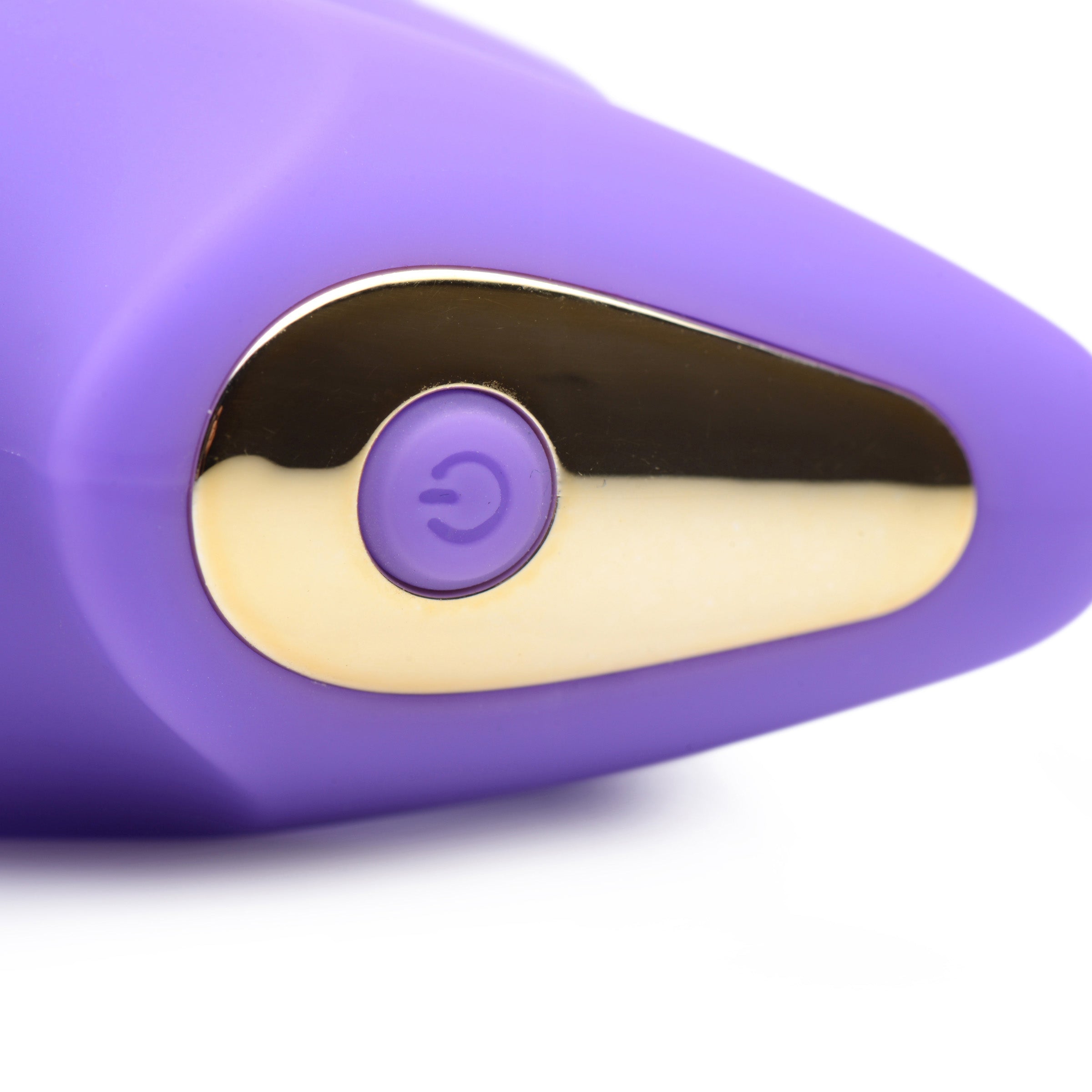 10X G-Tap Tapping Silicone G-spot Vibrator in purple, showcasing its sleek design and dual motors.