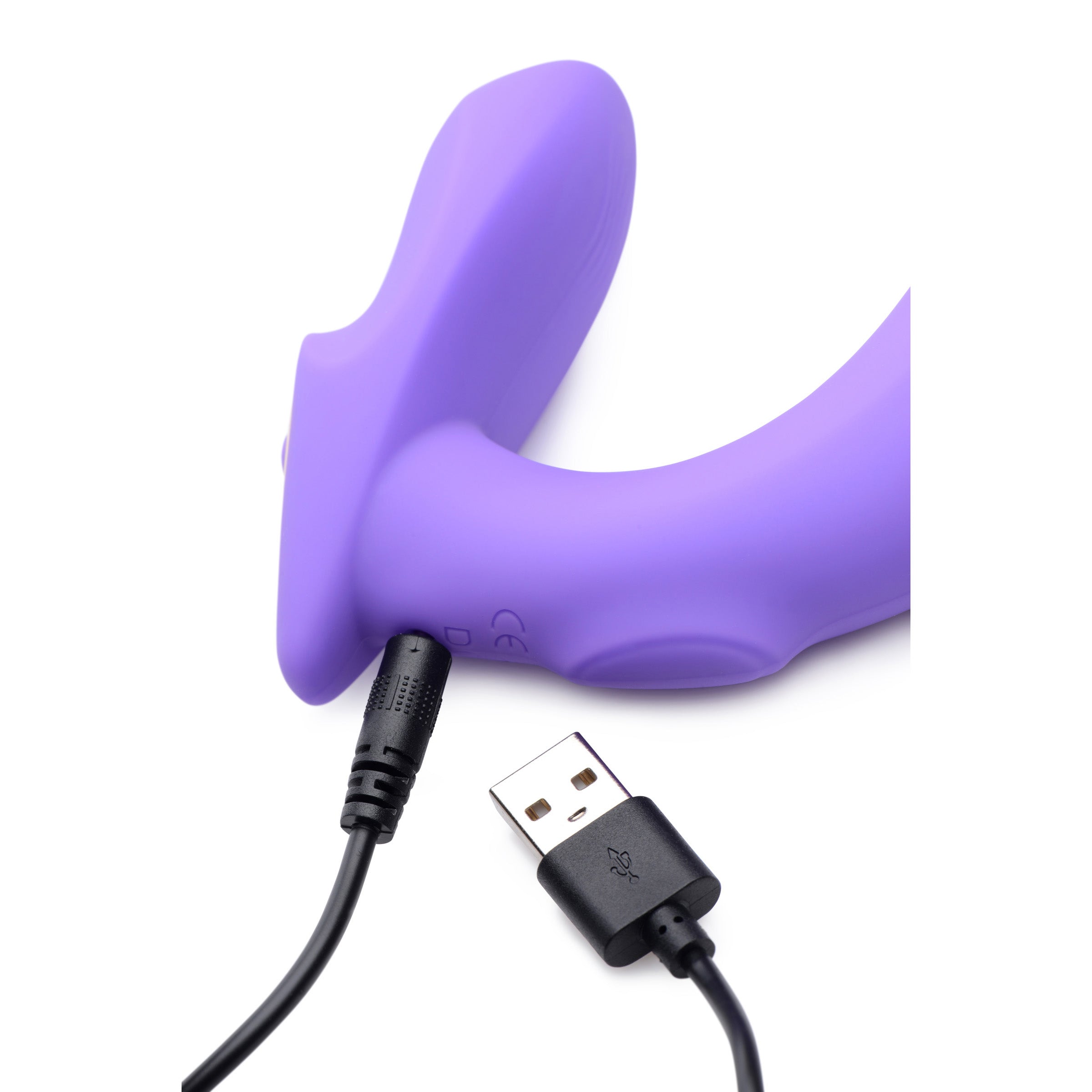 10X G-Tap Tapping Silicone G-spot Vibrator in purple, showcasing its sleek design and dual motors.