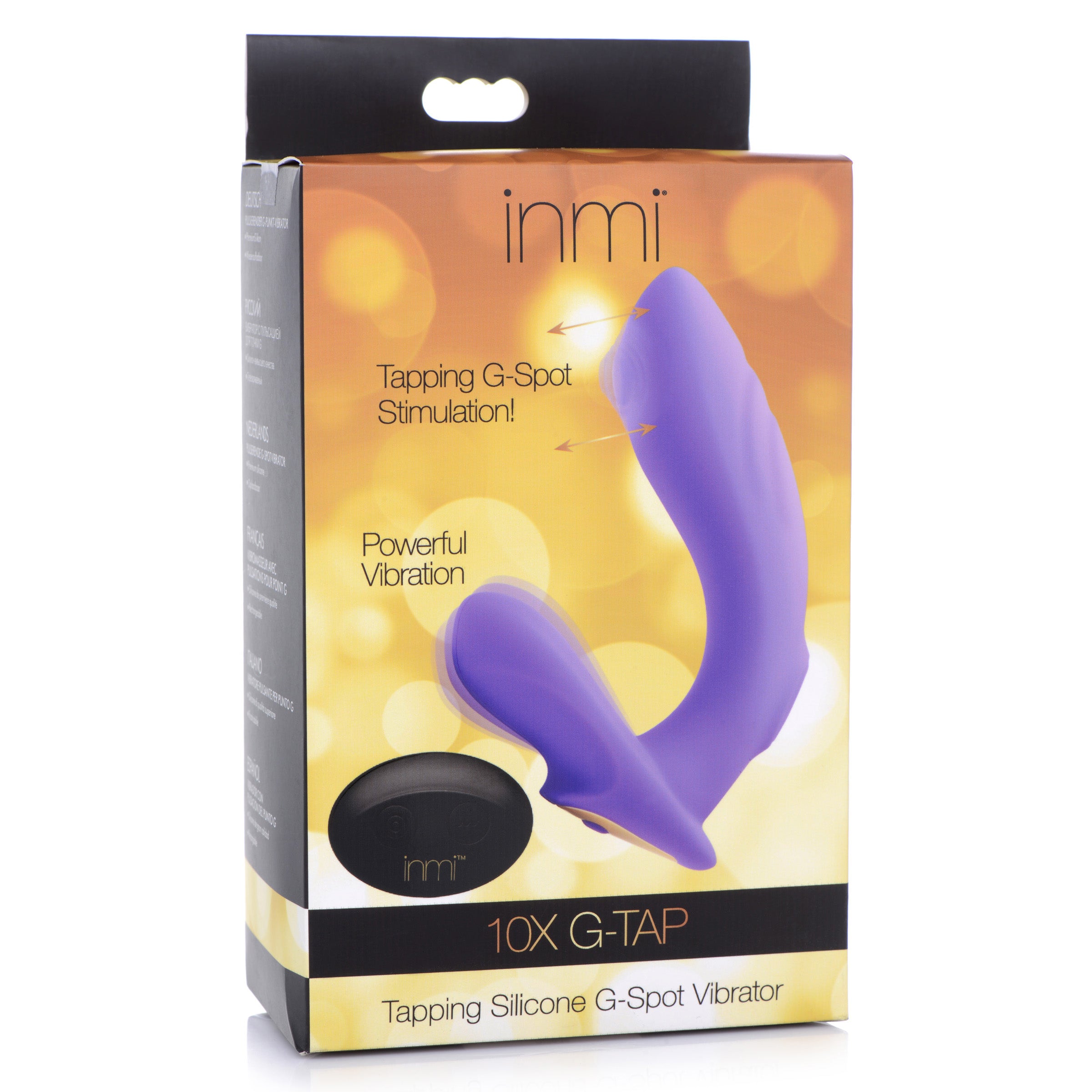 10X G-Tap Tapping Silicone G-spot Vibrator in purple, showcasing its sleek design and dual motors.