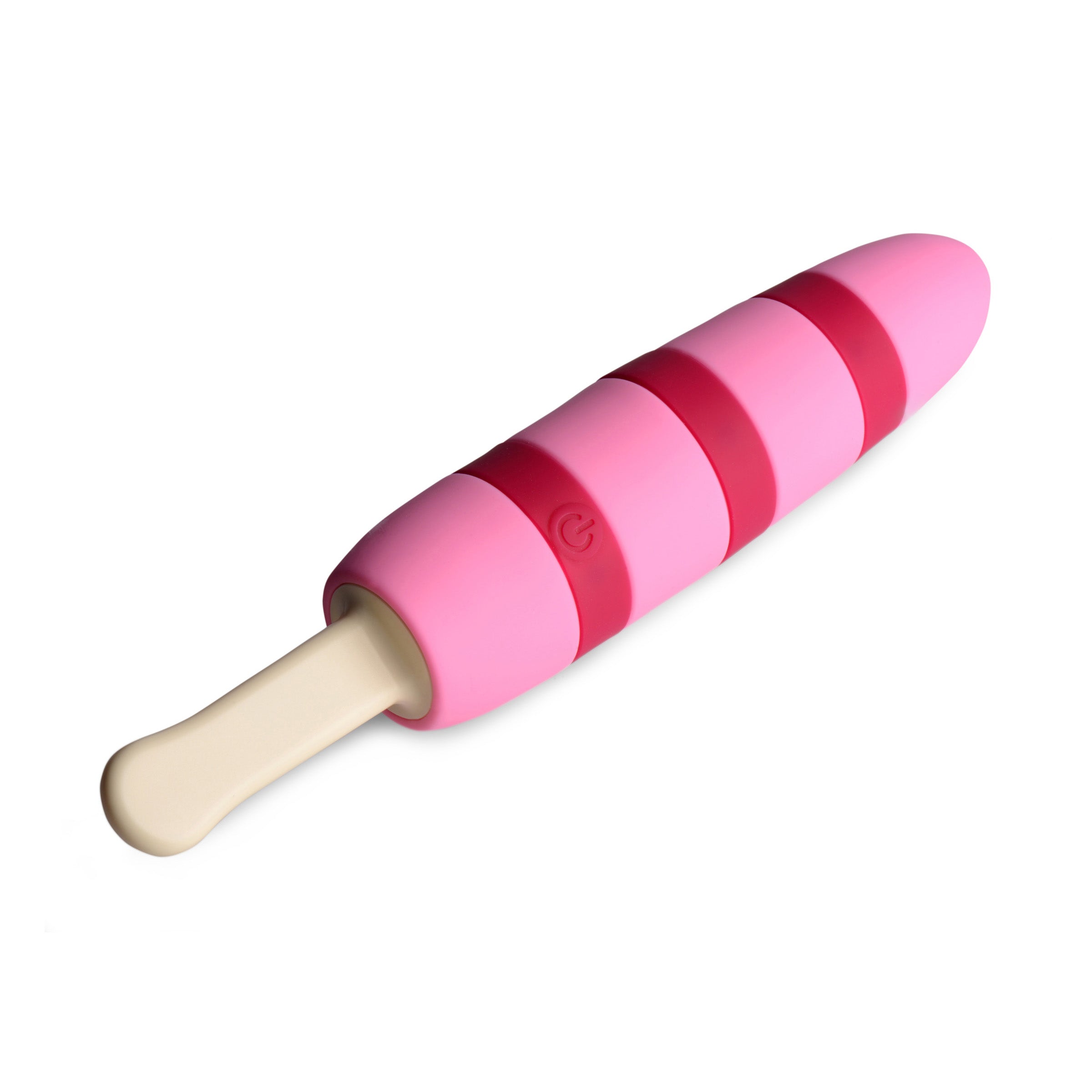 10X Popsicle Silicone Vibrator in Ticklin' Pink, showcasing its playful popsicle shape and vibrant color.