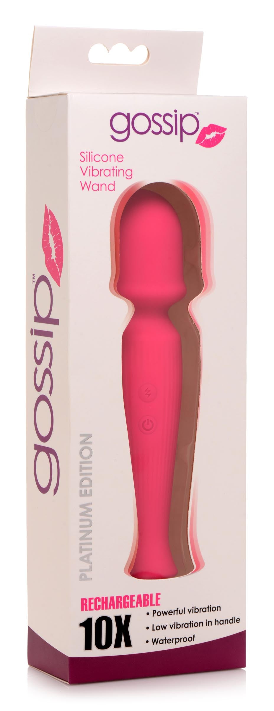 10X Silicone Wand Massager in Magenta, compact and travel-friendly with a wide head for clitoral stimulation.