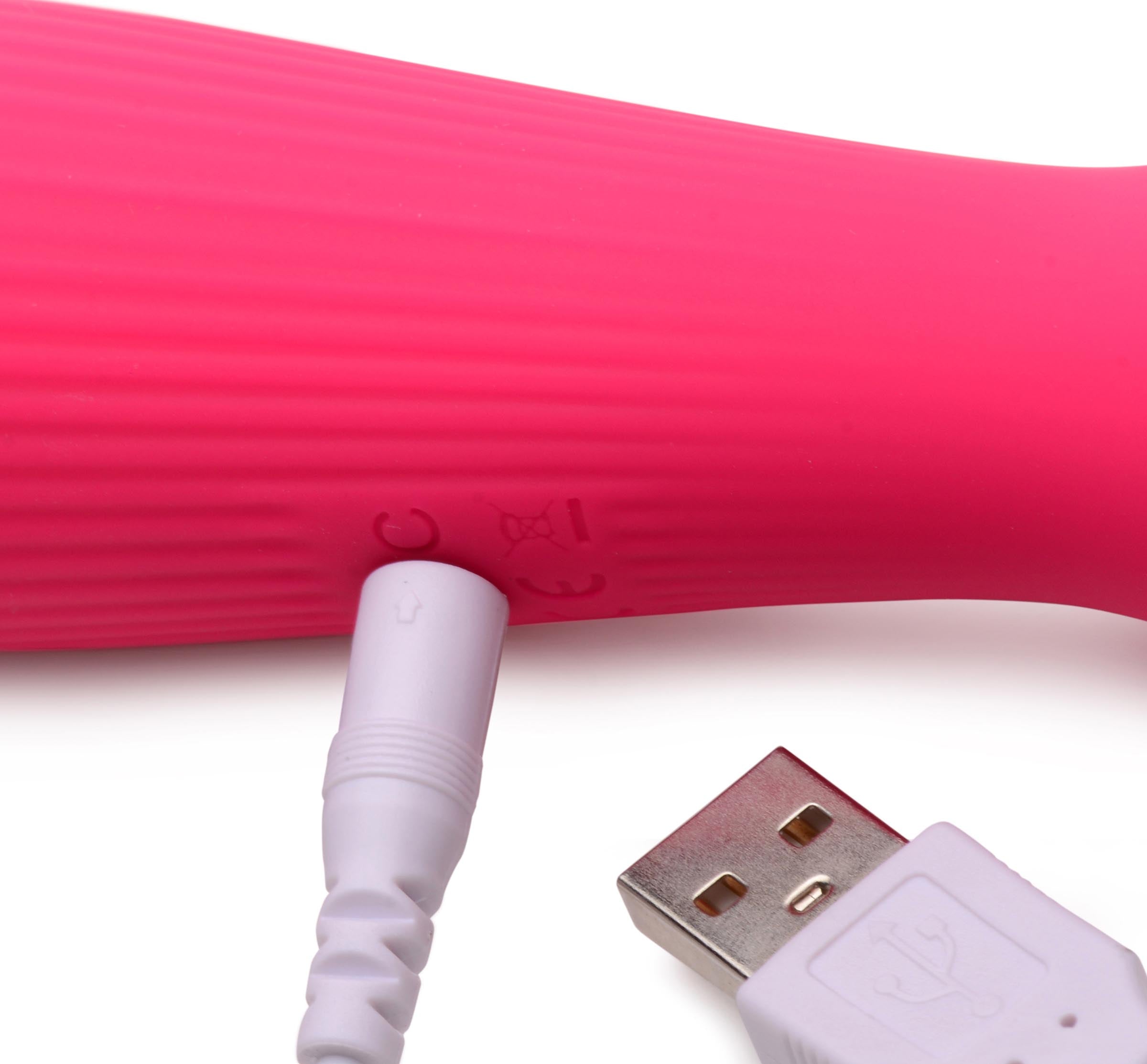 10X Silicone Wand Massager in Magenta, compact and travel-friendly with a wide head for clitoral stimulation.