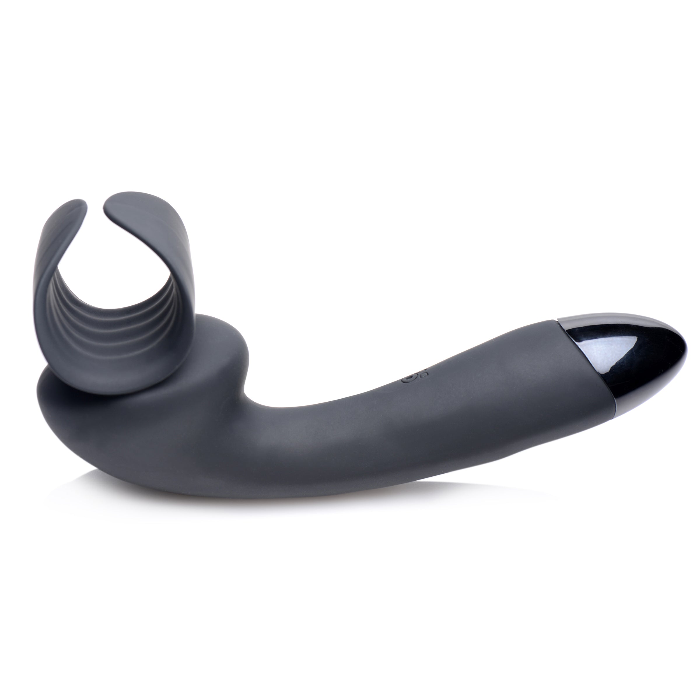 10X Solo Stroke Penis Teaser Wand in sleek black silicone, designed for male pleasure with textured interior and ergonomic shape.