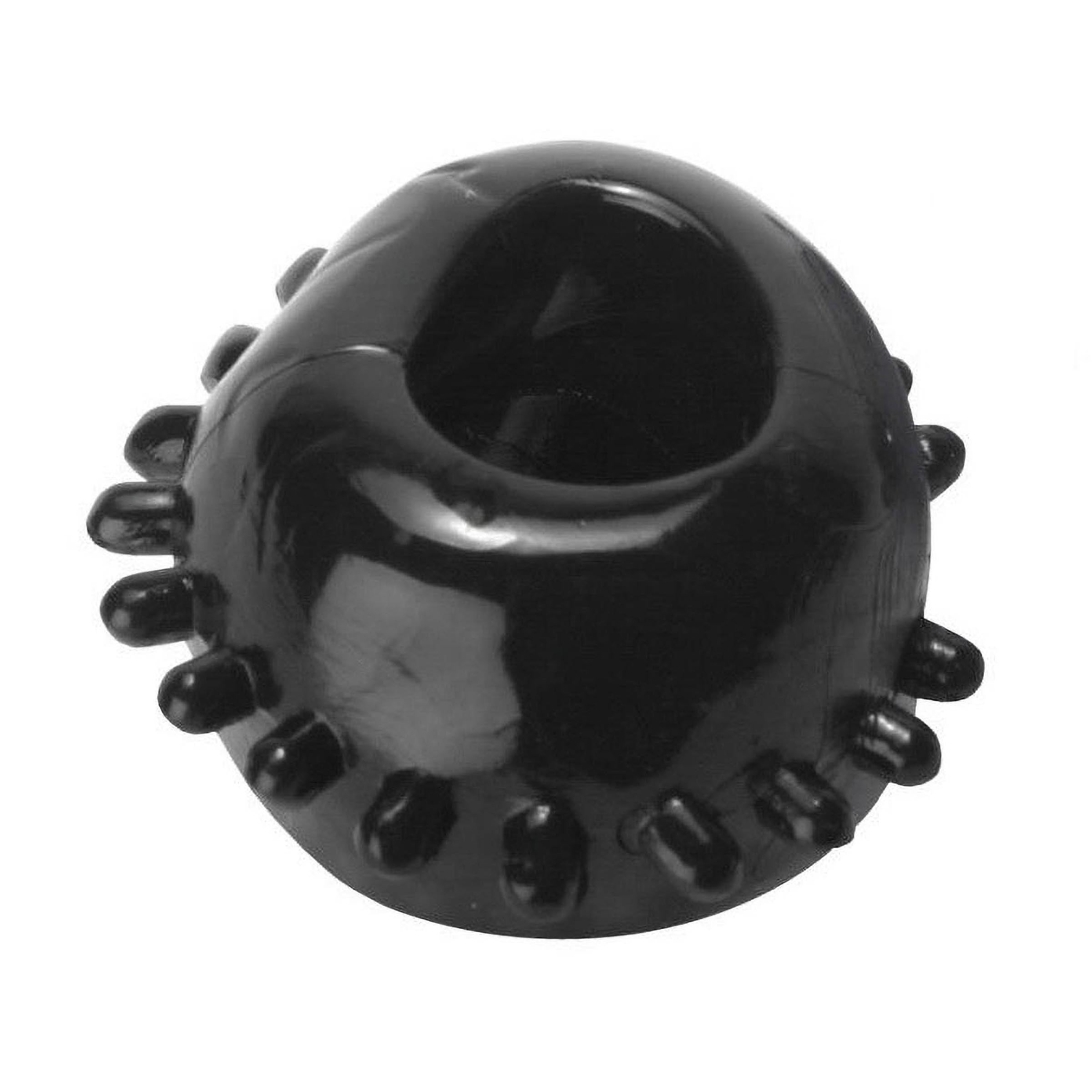 Two black Gummy Cock Rings made of rubber, designed for enhanced pleasure and multiple uses.