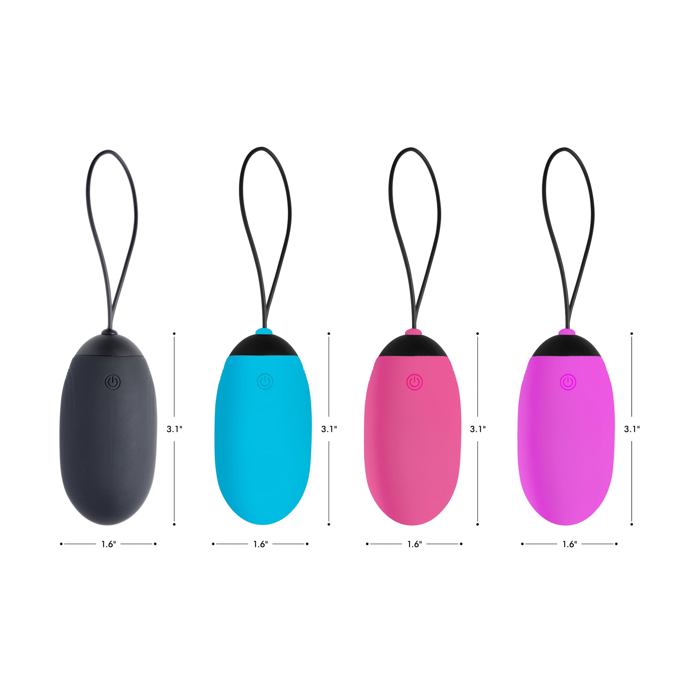 21X XL Silicone Vibrating Egg in black, showcasing its sleek design and remote control.