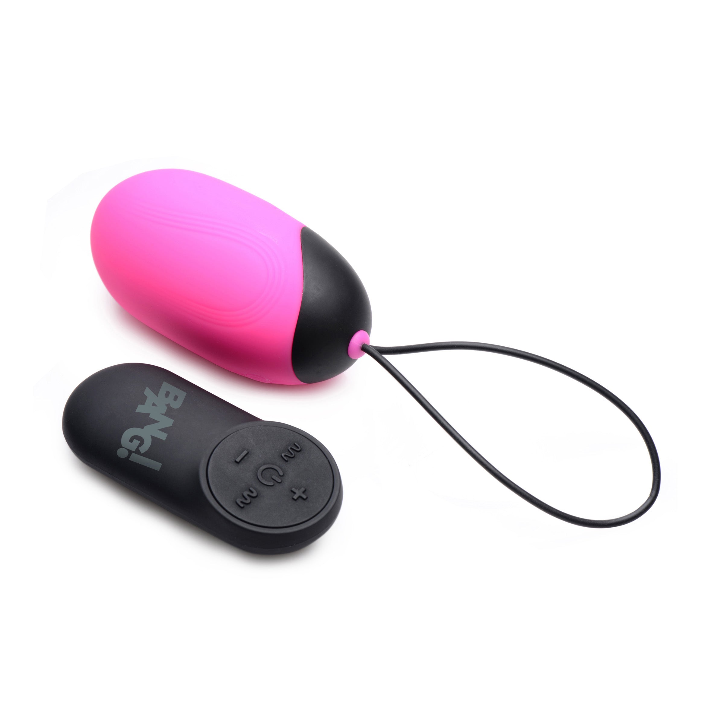 21X XL Silicone Vibrating Egg in pink, showcasing its smooth silicone texture and remote control.