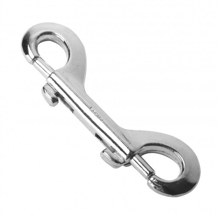 4 Inch Nickel Plated Die Cast Snap, grey metal snap designed for secure connections in bondage equipment.